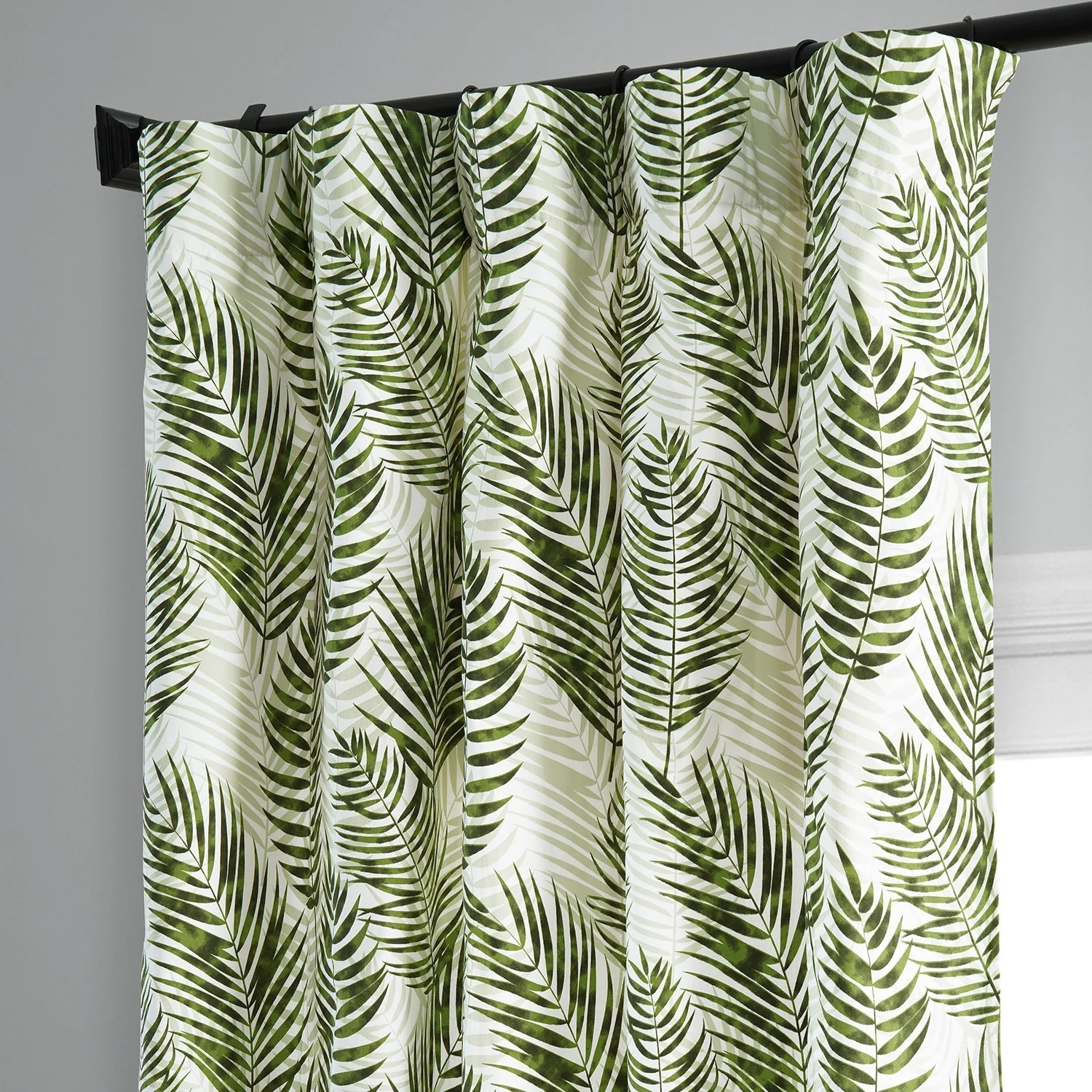 Exclusive Fabrics Ginsberg Modern Botanical Printed Cotton Room Darkening Curtains - Single Panel (1 Panel)