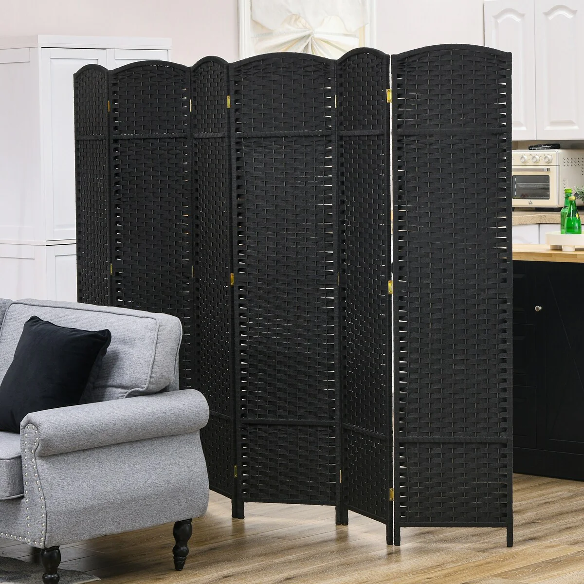 Freestanding 6-Panel Folding Privacy Screen Room Divider