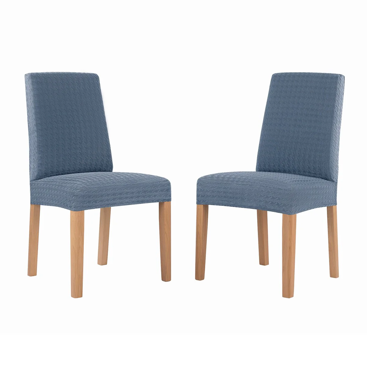 No. 918 Sparta 2-pack Houndstooth Textured Stretch Fit Elastic Dining Chair Cover Pair - 28
