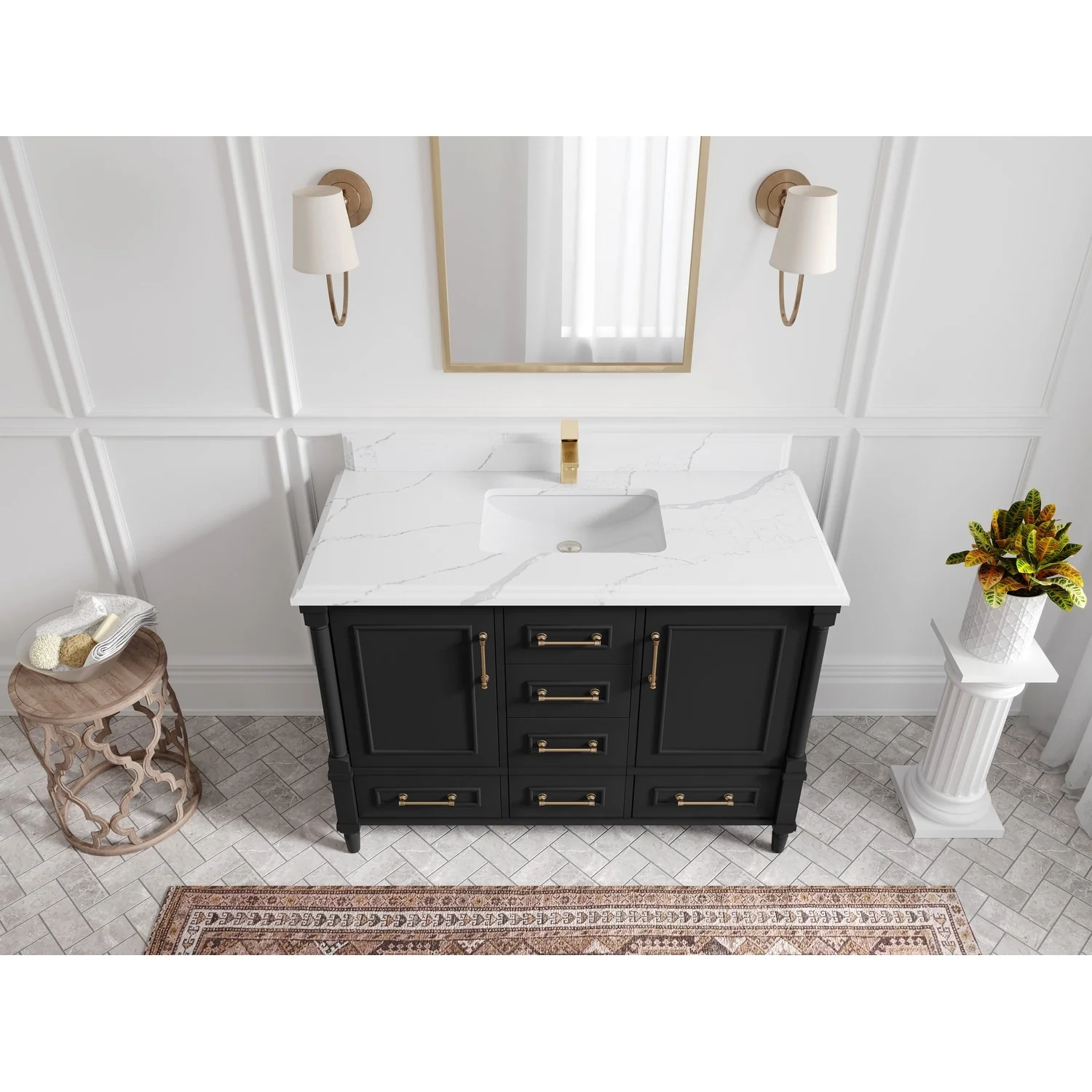 Willow Collections 48 in. W x 22 in. D Aberdeen Single Bowl Sink Bathroom Vanity with Countertop