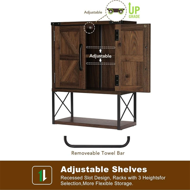 Wood Wall Mounted Storage Cabinet - 7.1