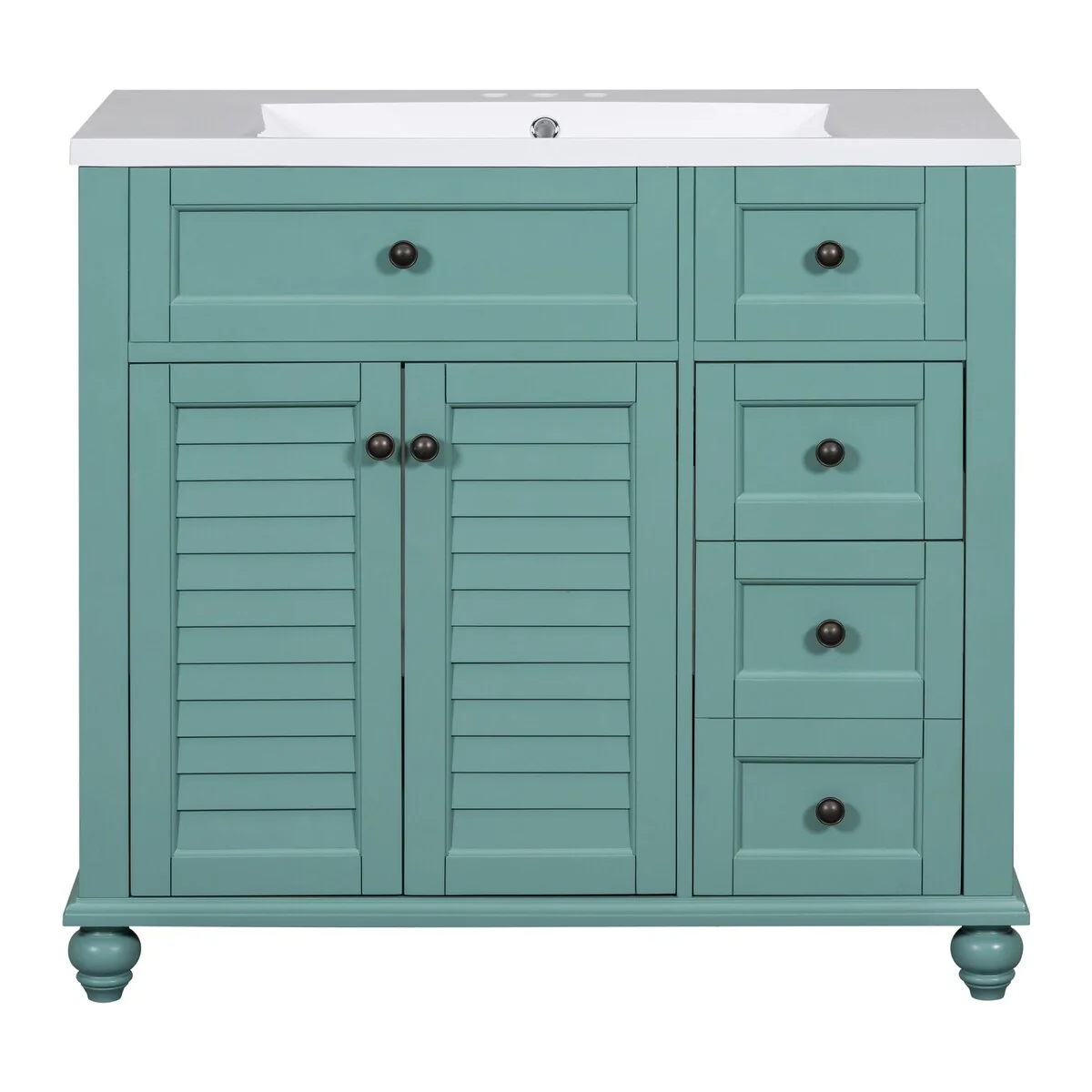 Solid Wood Frame Bathroom Storage Cabinet