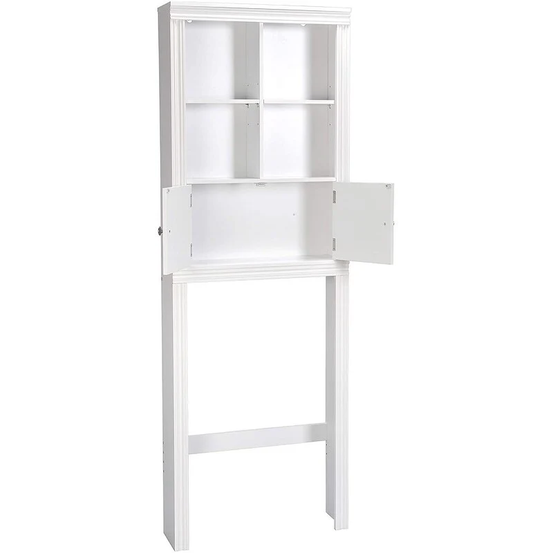 Spirich Home Bathroom Shelf Over The Toilet with 4 Cubbies, Bathroom Cabinet Organizer Over Toilet, Space Saver Cabinet Storage