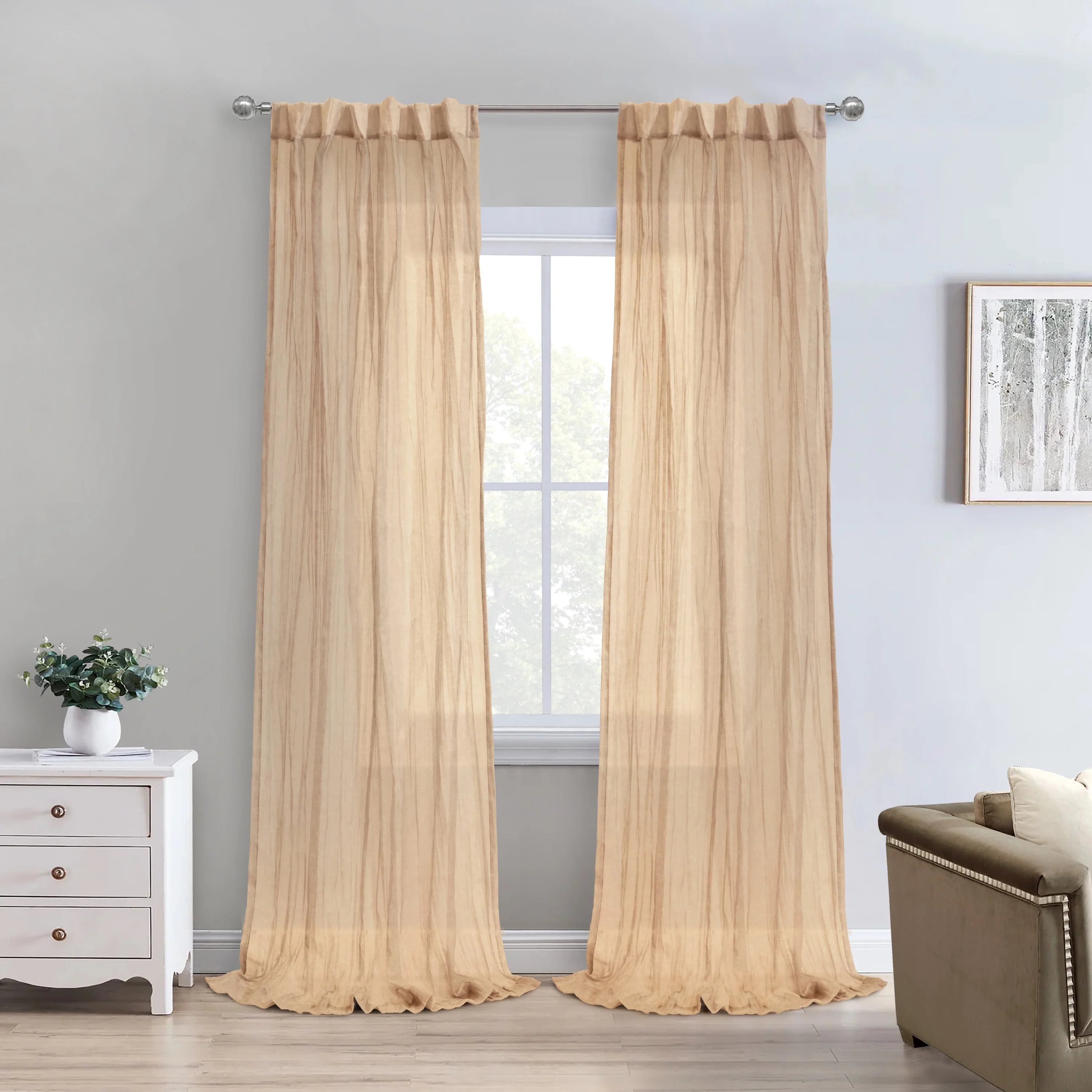 Paloma Sheer Dual Header Curtain Panel