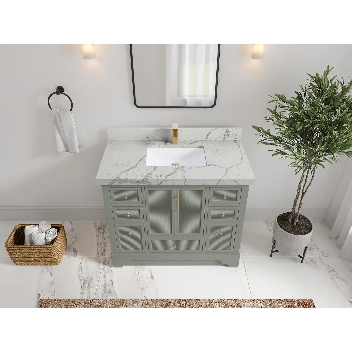Willow Collections 42 in. W x 22 in. D Alys Single Sink Bathroom Vanity with Countertop