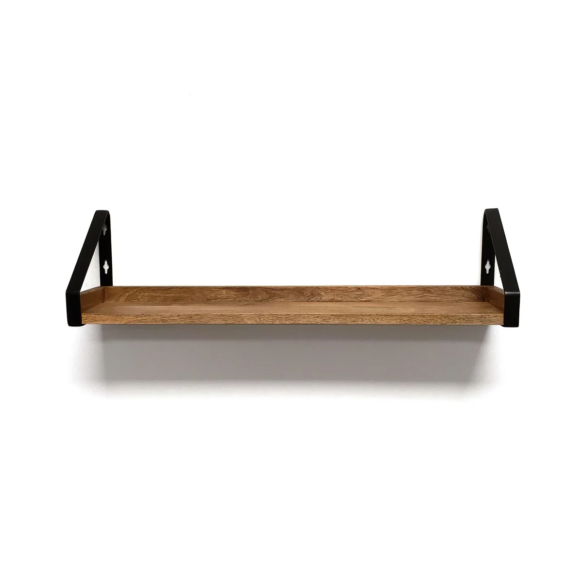Mango/ Metal Real Wood Rustic Iron Bracket Ledge