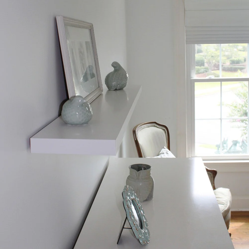 InPlace 47-inch White Floating Wall Shelf