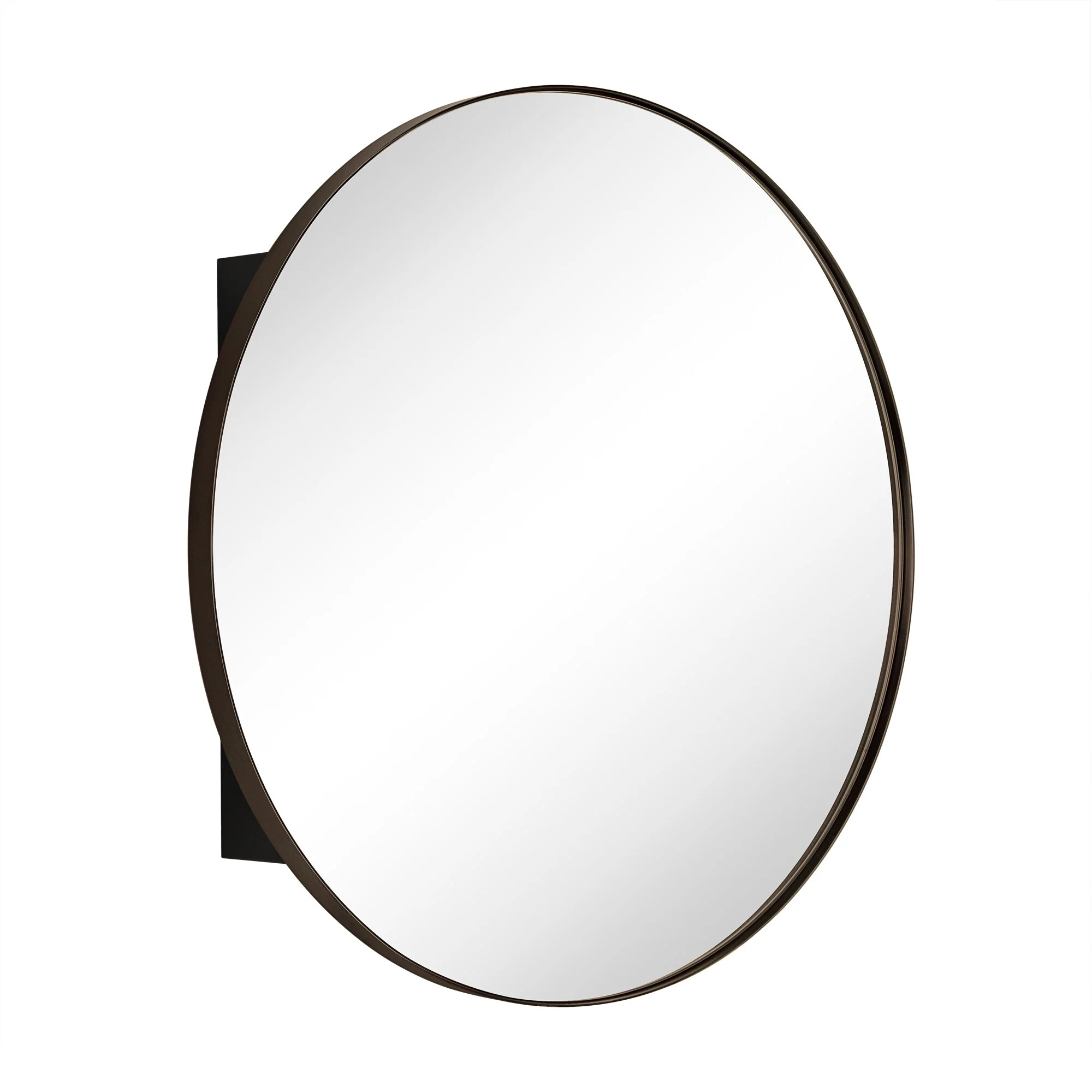 TEHOME Myriel Surface Mount Framed Round Medicine Cabinet with Mirror