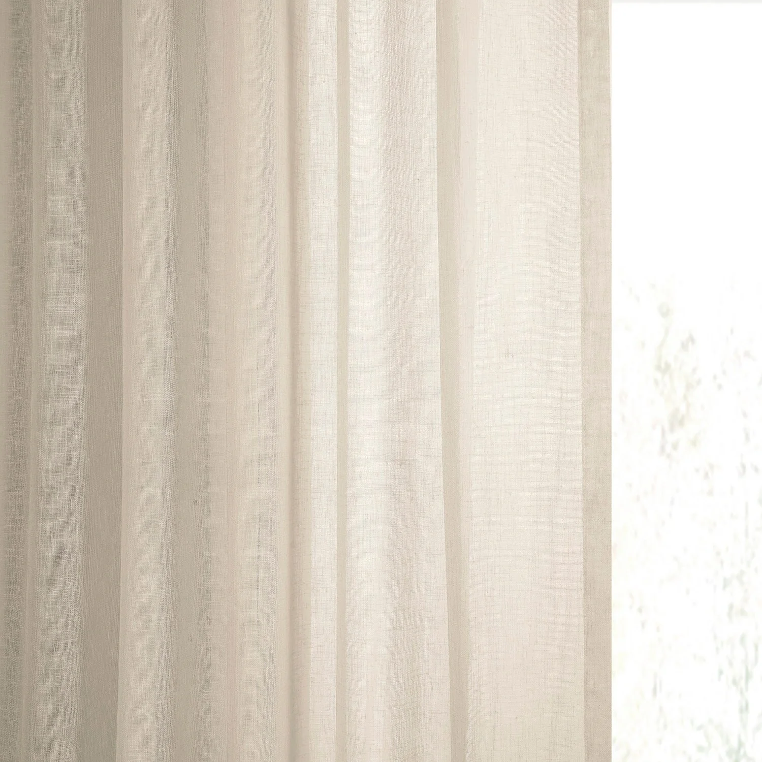 Exclusive Fabrics Solid Faux Linen Sheer Curtain (1 Panel)