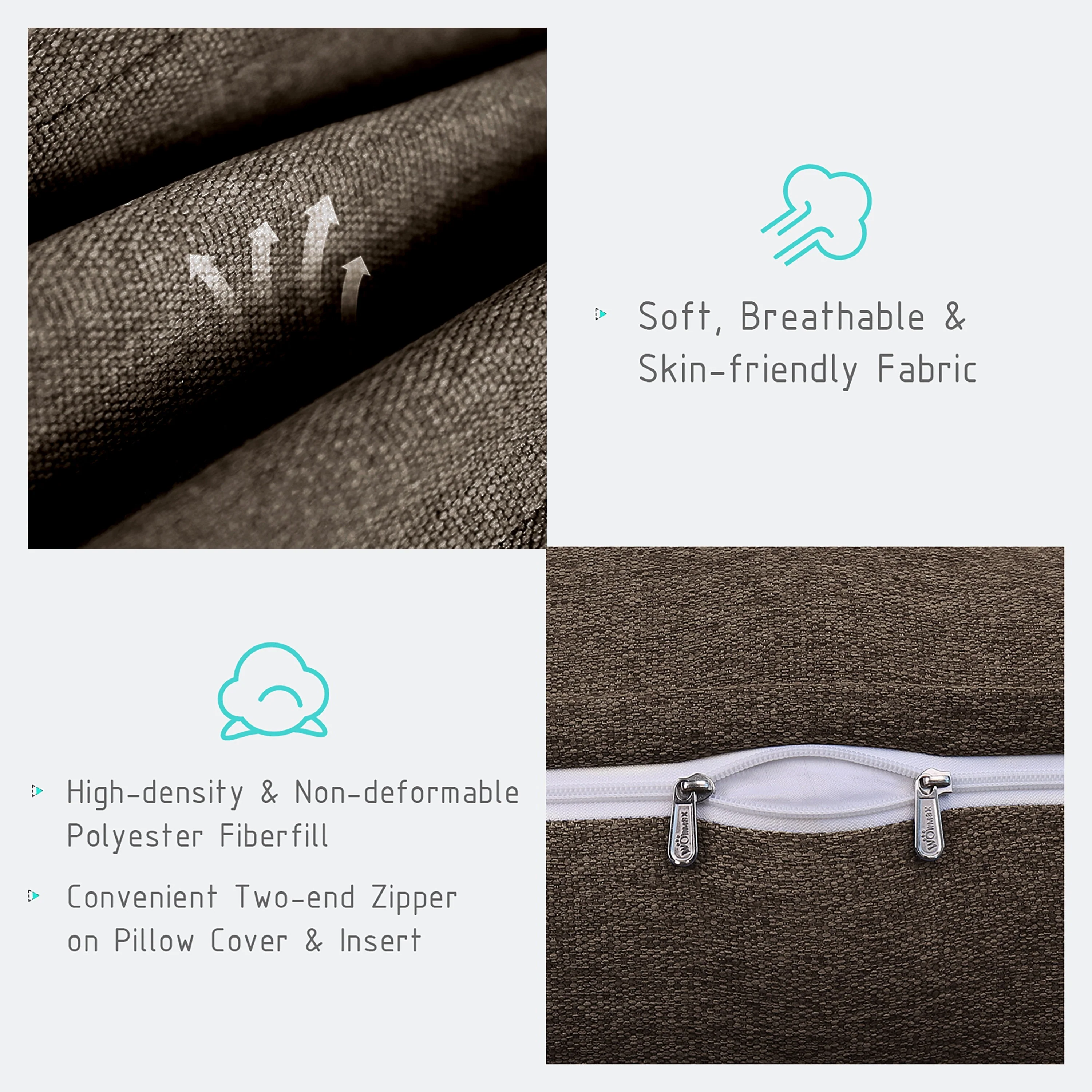 WOWMAX Bed Rest Wedge Reading Pillow Sofa Daybed Triangle Cushion 24