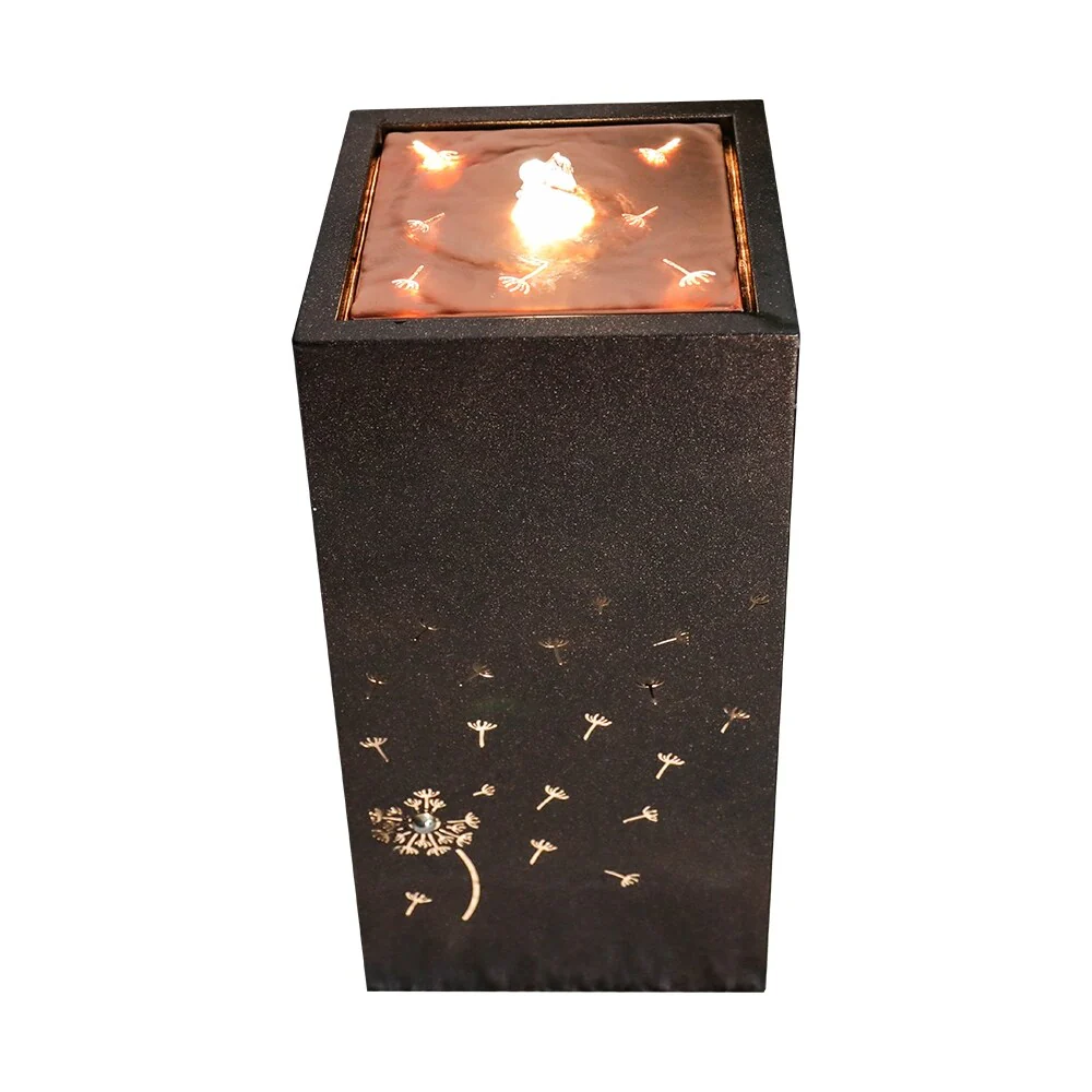 23.6in Indoor Water Fountain w/LED Lights Waterfall Feature for Home