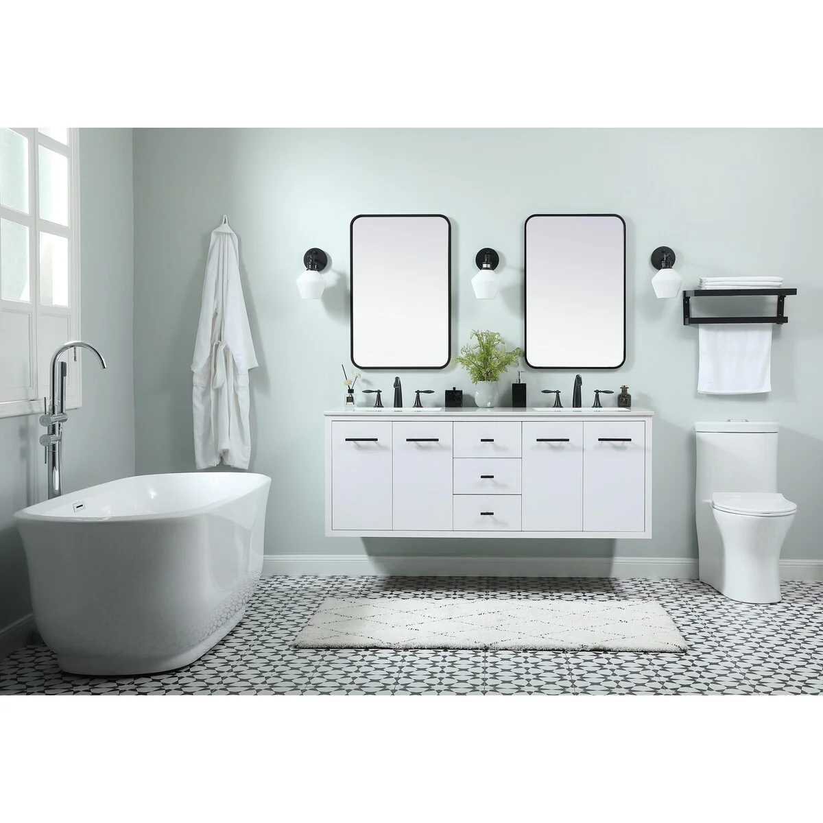 Fern 60 Inch Double Bathroom Vanity
