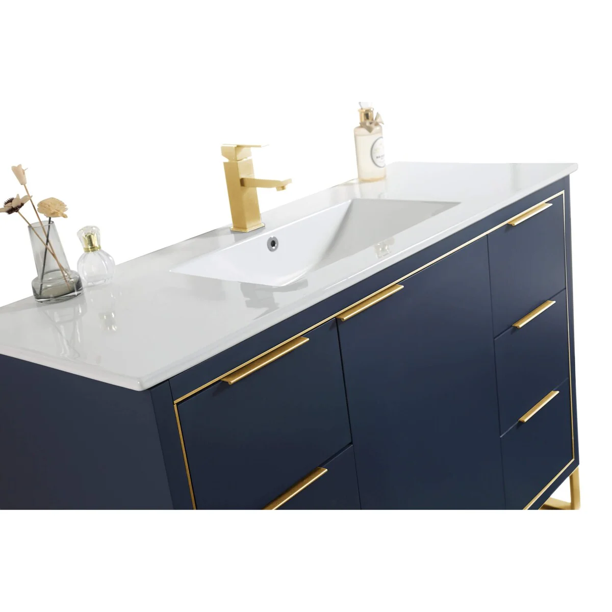 Fine Fixtures Opulence Collection Bathroom Vanity with White Ceramic Sink