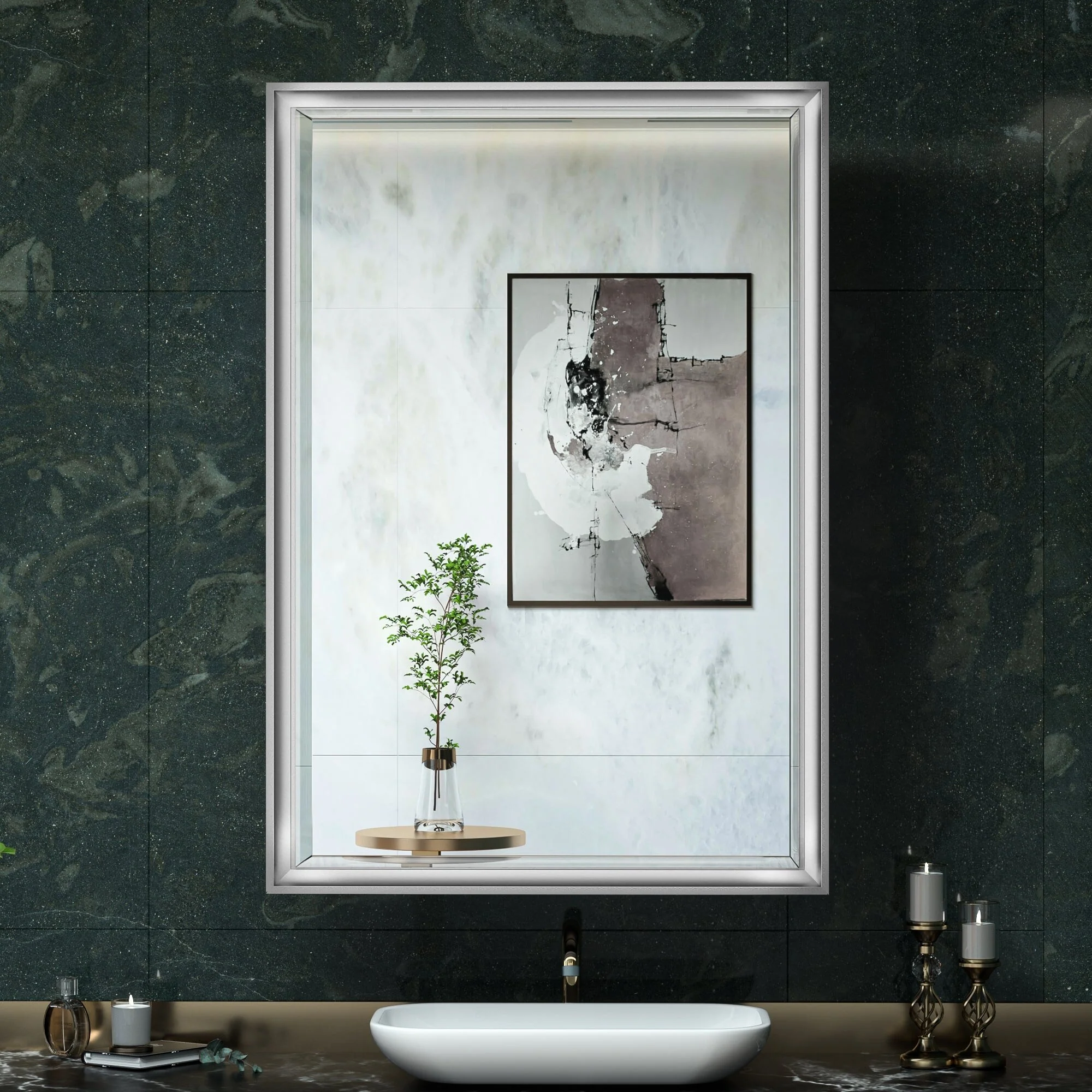 TokeShimi Medicine Cabinets for Bathroom with Mirror, Beveled Framed