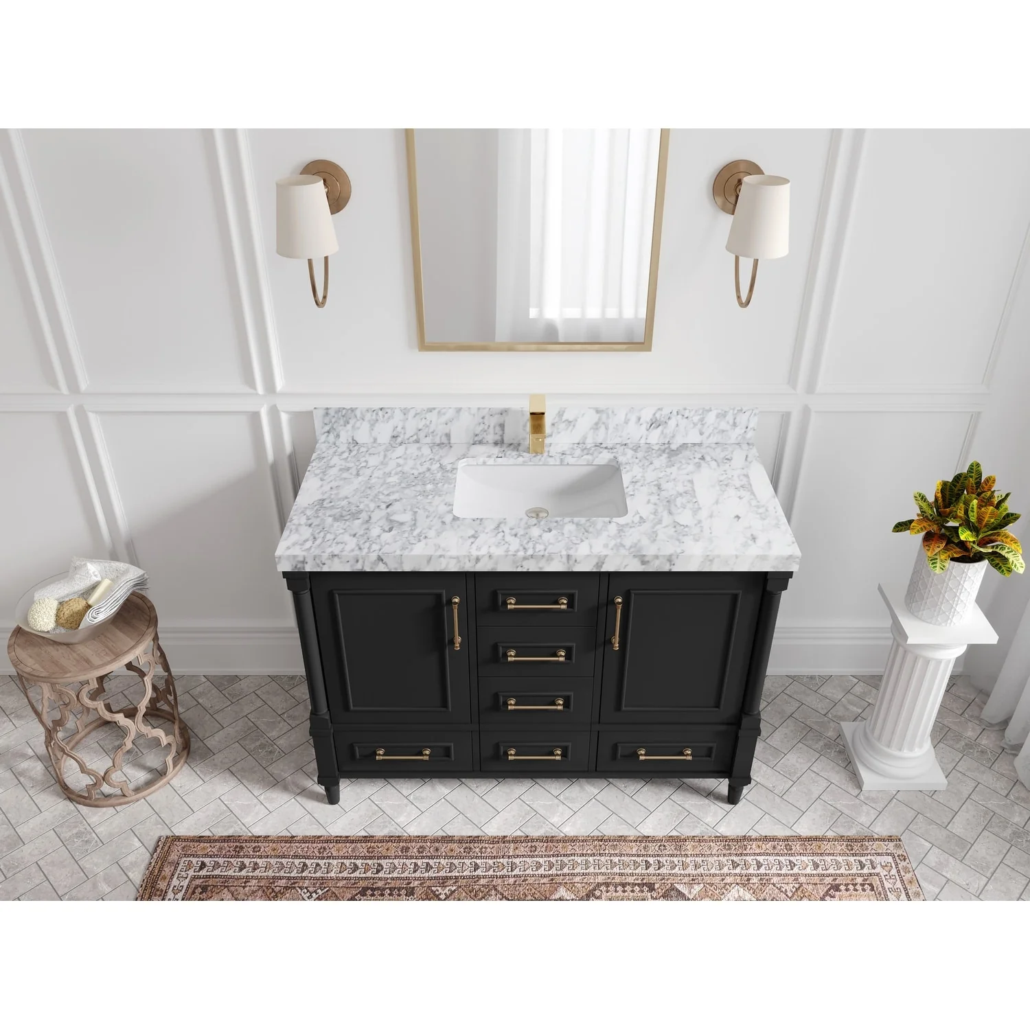 Willow Collections 48 in. W x 22 in. D Aberdeen Single Bowl Sink Bathroom Vanity with Countertop