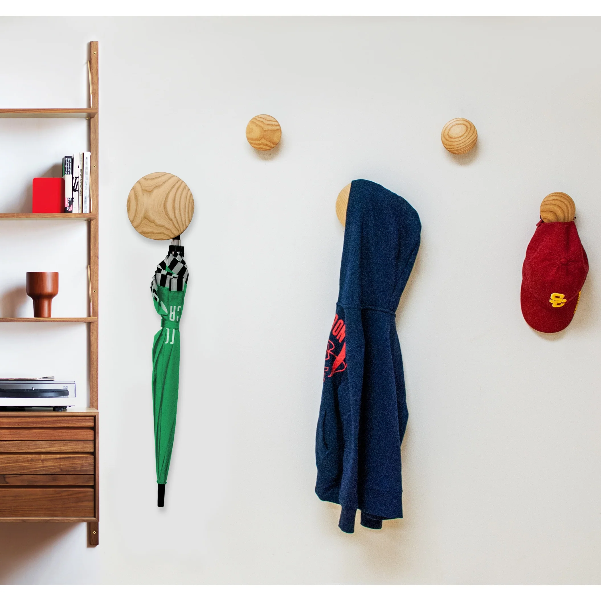 Mod Made Wall Button Coat Rack Hooks