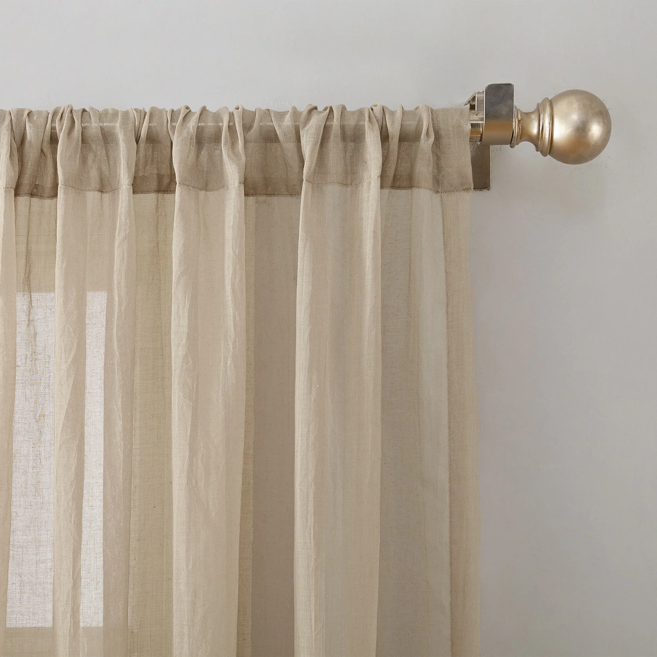No. 918 Ladonna Crushed Texture Semi-Sheer Rod Pocket Curtain Panel, Single Panel
