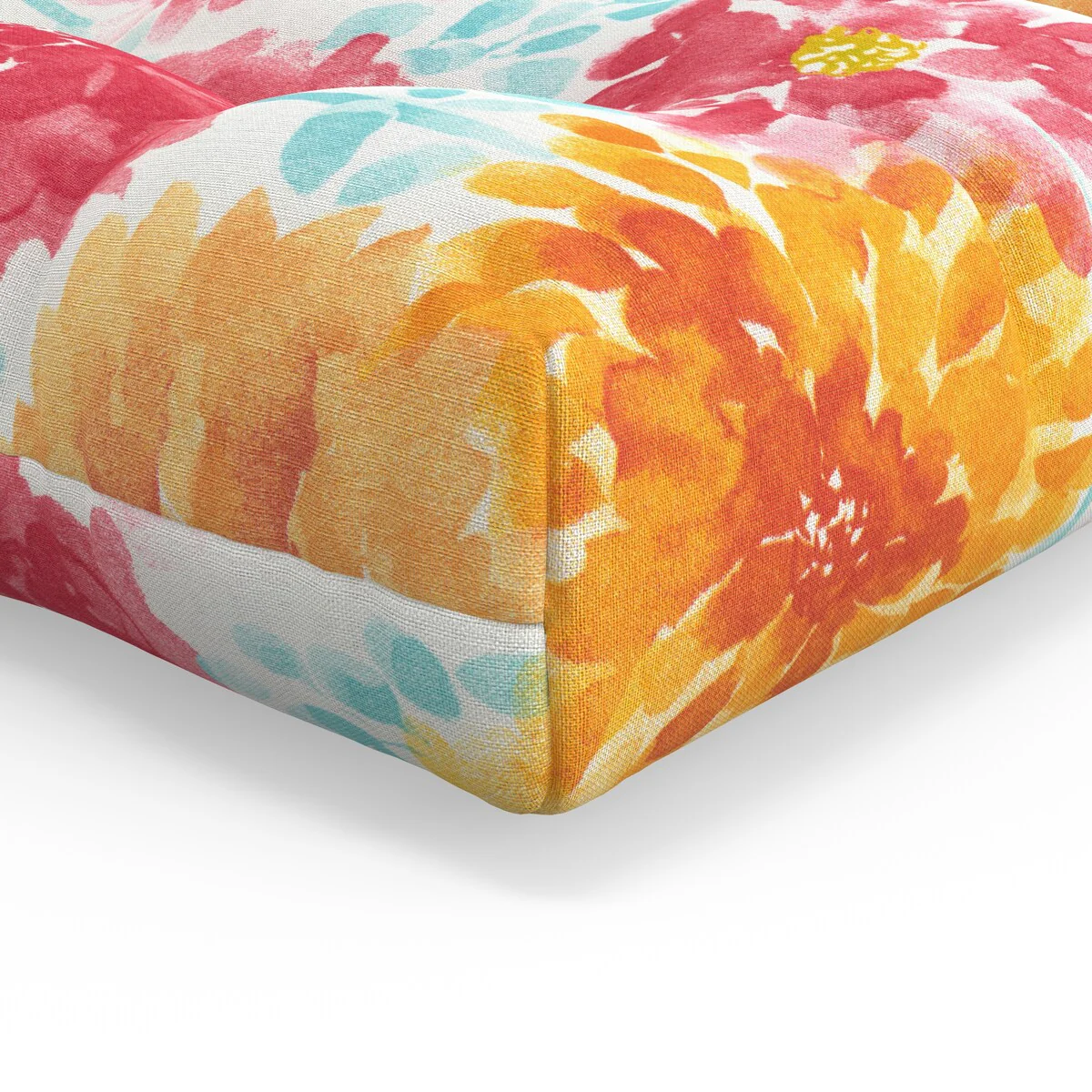 Pillow Perfect Outdoor/Indoor 100% Polyester Chair Pad , Weather Resistant, Fade Resistant