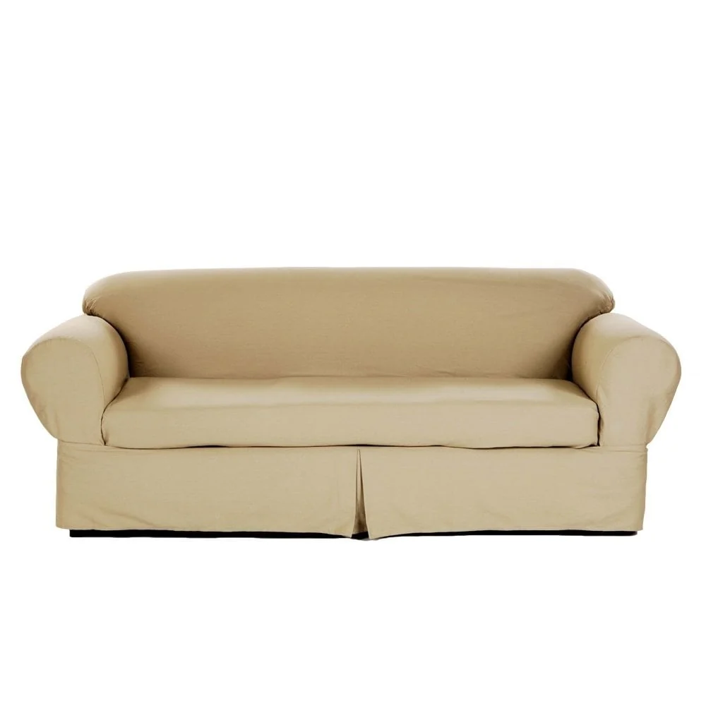 Classic 2-piece Cotton Twill Loveseat Slipcover