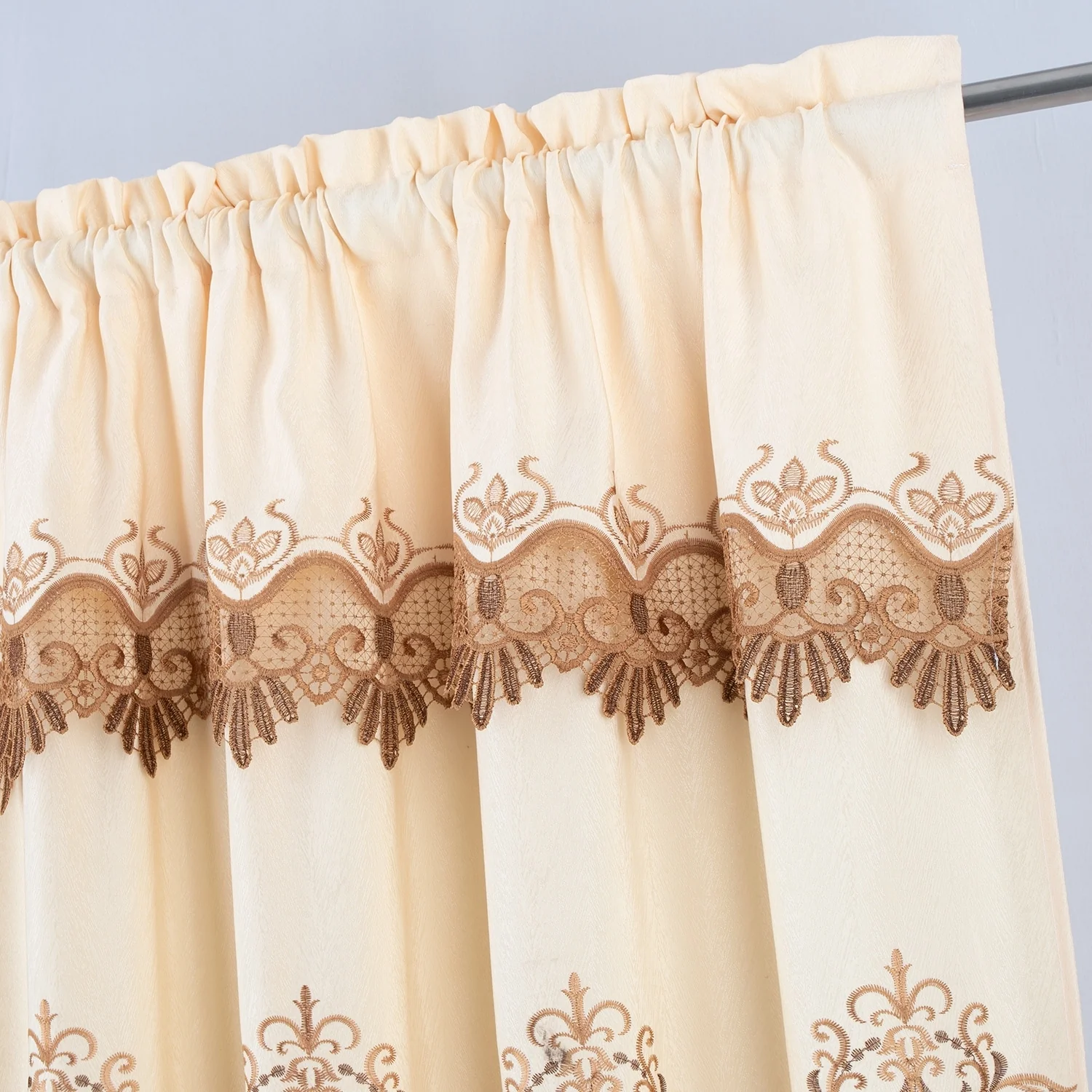 Betsy Macrame Embroidered Window Curtain Panel