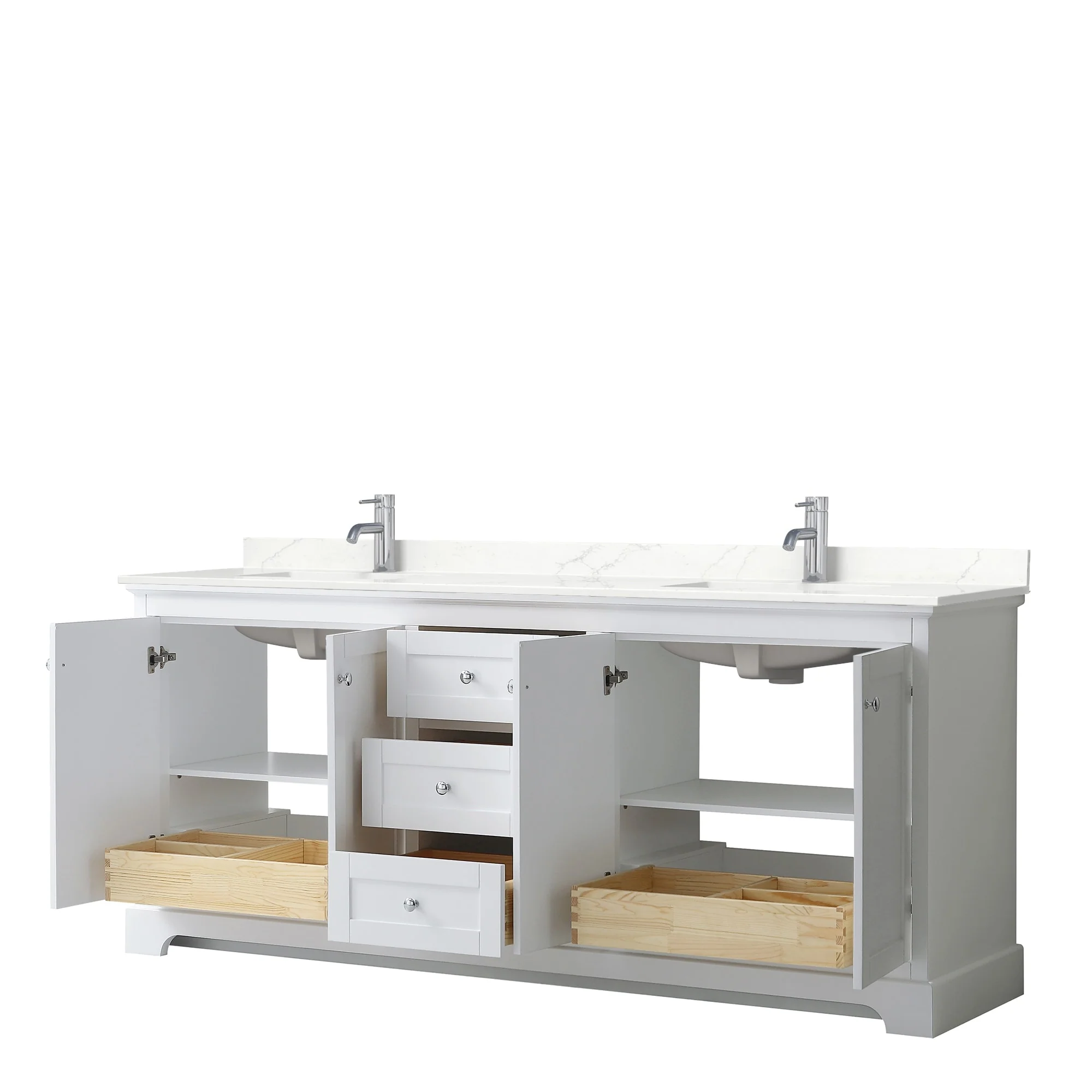 Avery 80-inch Double Vanity, Quartz Top