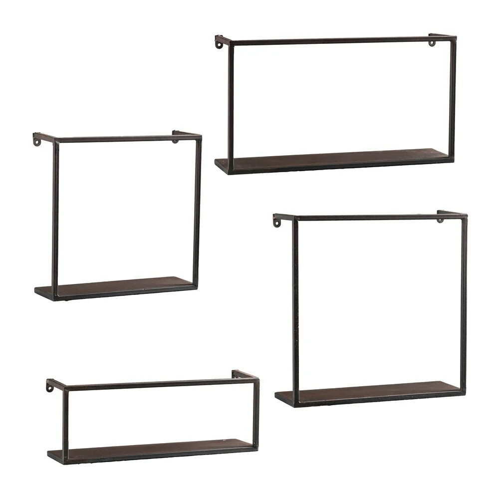 SEI Furniture Zyther 4-piece Metal Wall Shelf Set