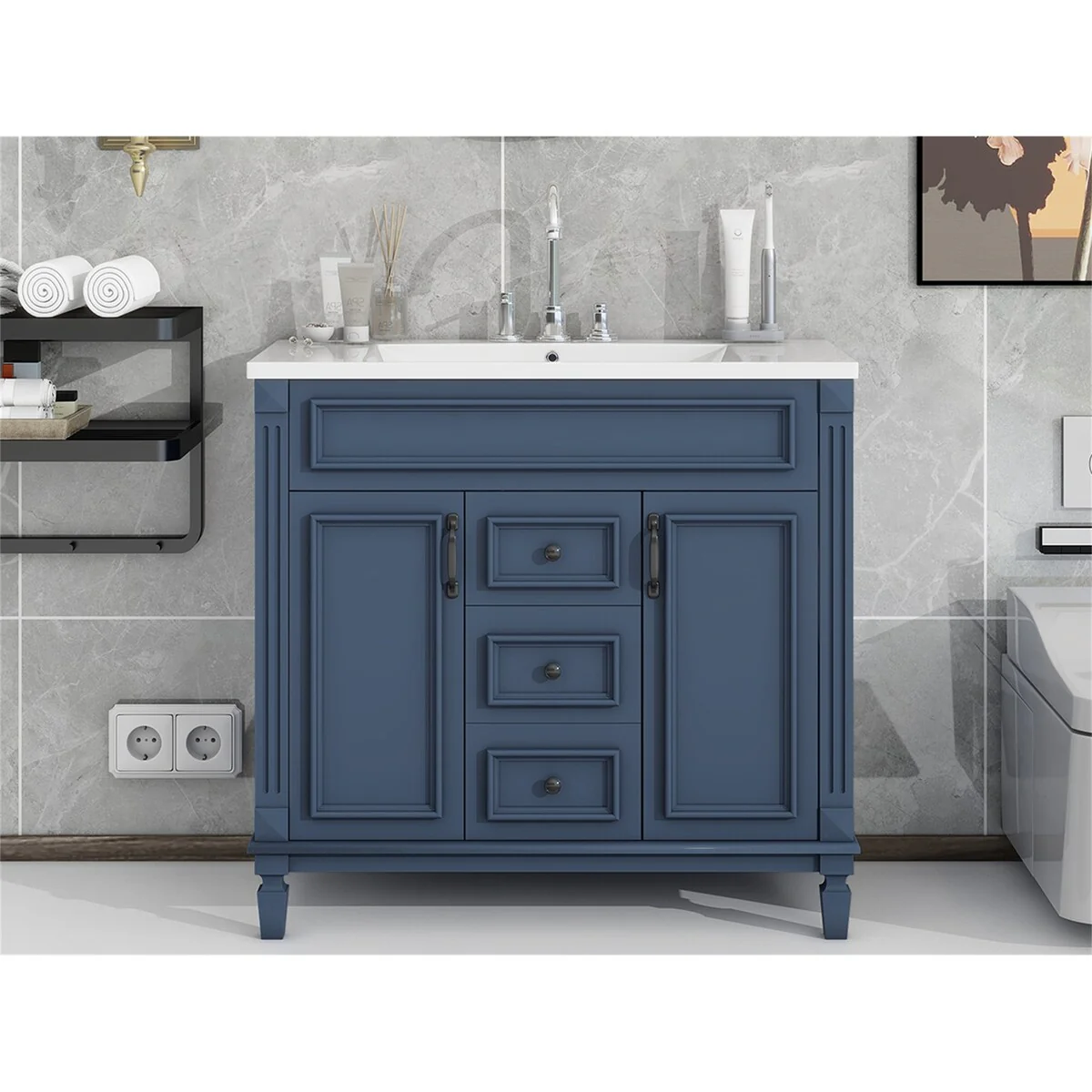 36'' Bathroom Vanity with Top Sink,Bathroom Storage Cabinet