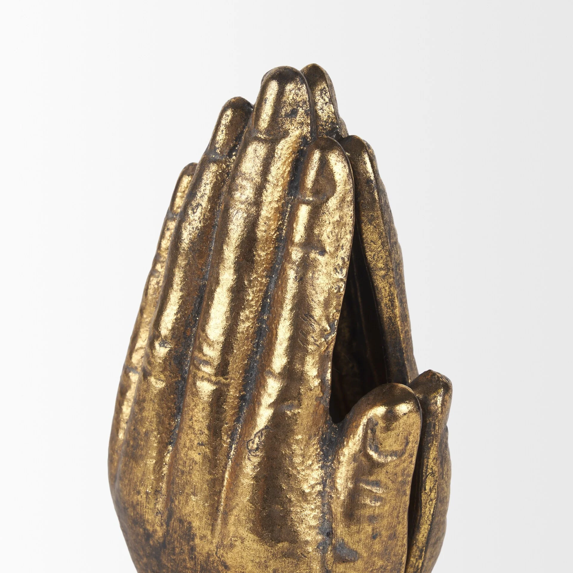 Praying Hands Gold Cast Iron Book Ends - 5.9L x 4.7W x 7.2H