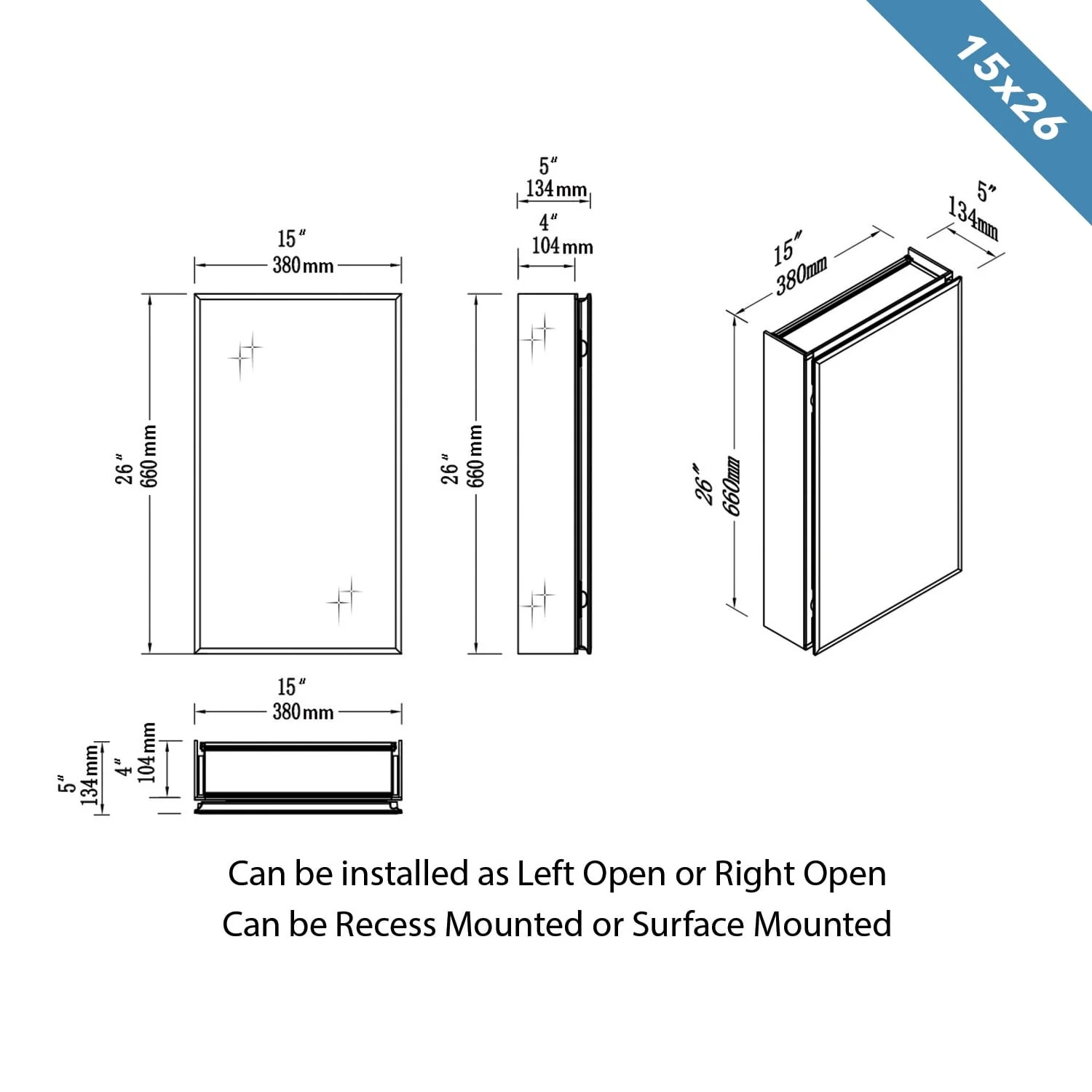 Frameless Aluminum Bathroom Mirror Medicine Cabinet