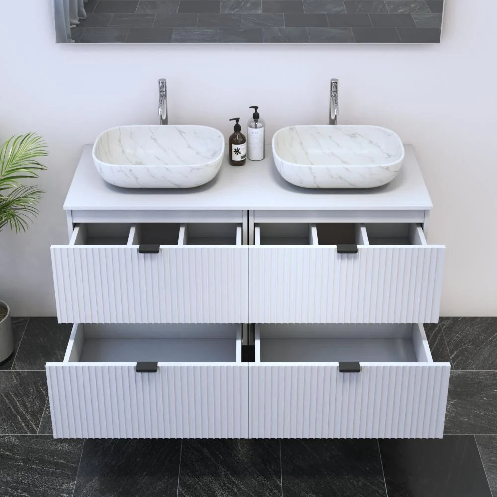 Nicole 4S 120 Double Sink Floating Bathroom Vanity (48
