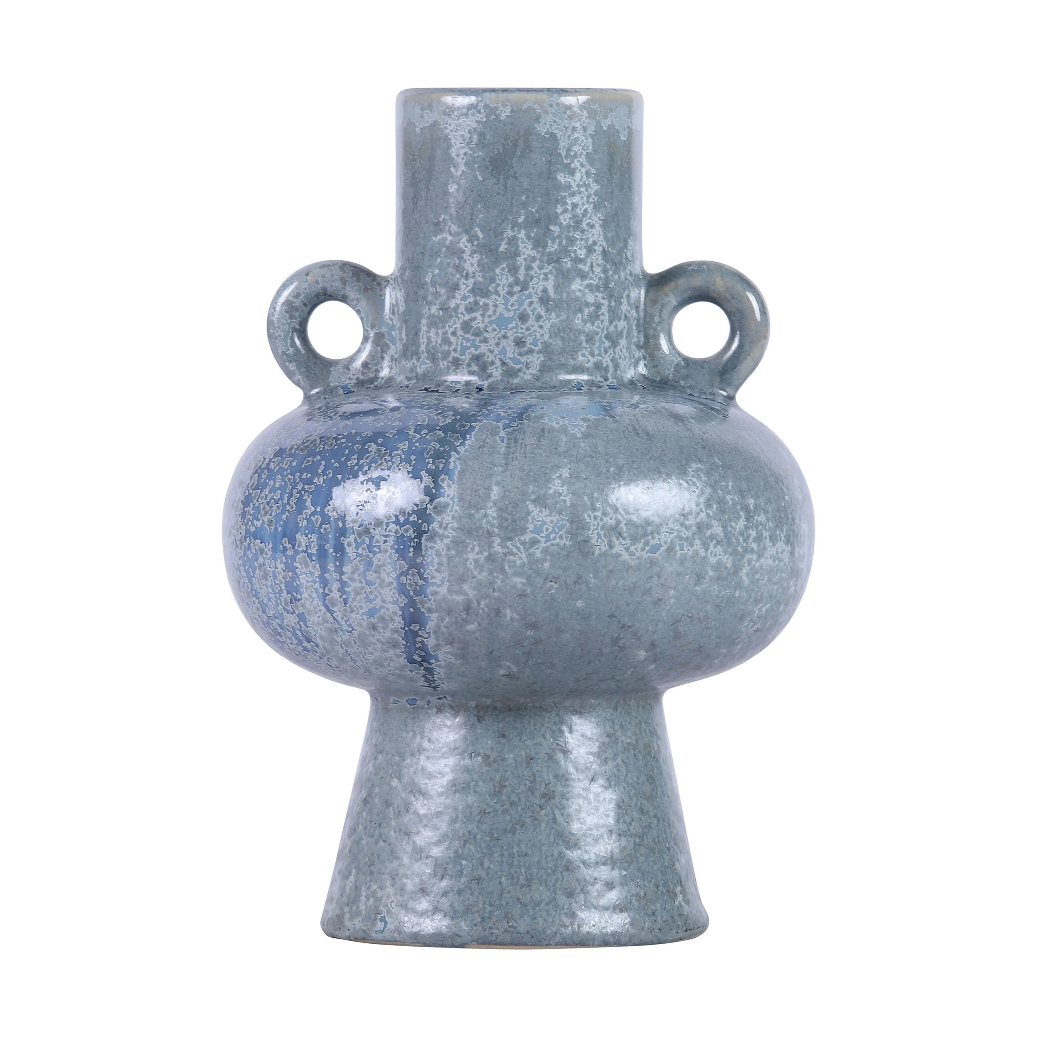Elk Home Derry Blue Glazed Earthenware 6 Inch Wide Vase