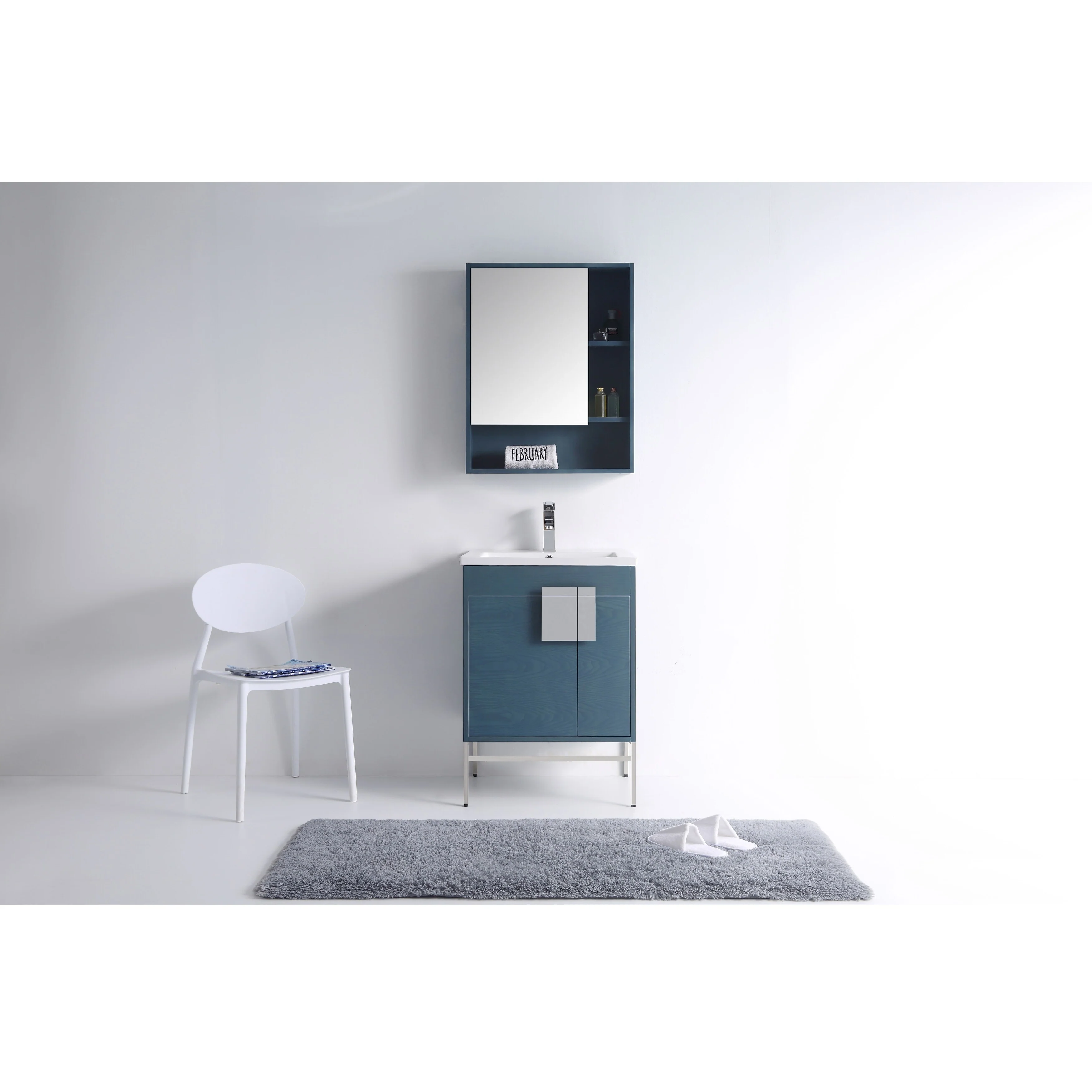 24-inch Modern Bathroom Vanity Set w/ Vitreous China Sink Top