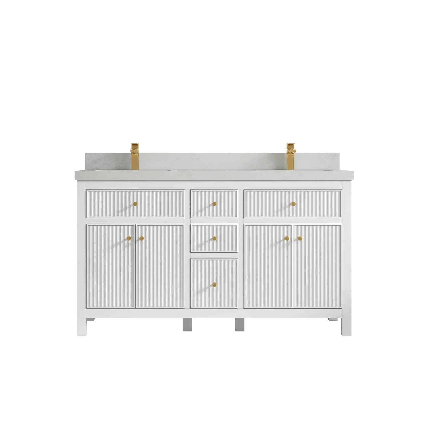 Willow Collections 60 in. W x 22 in D. Sonoma Free Standing Reeded Double Sink Bathroom Vanity with Countertop