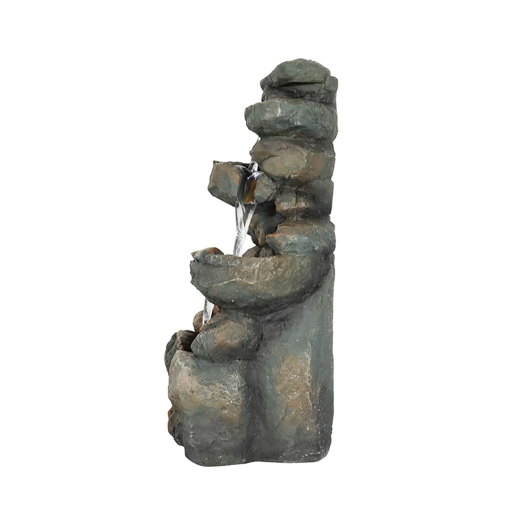 4 Tier Indoor Water Fountain Resin Rockery for Home Office