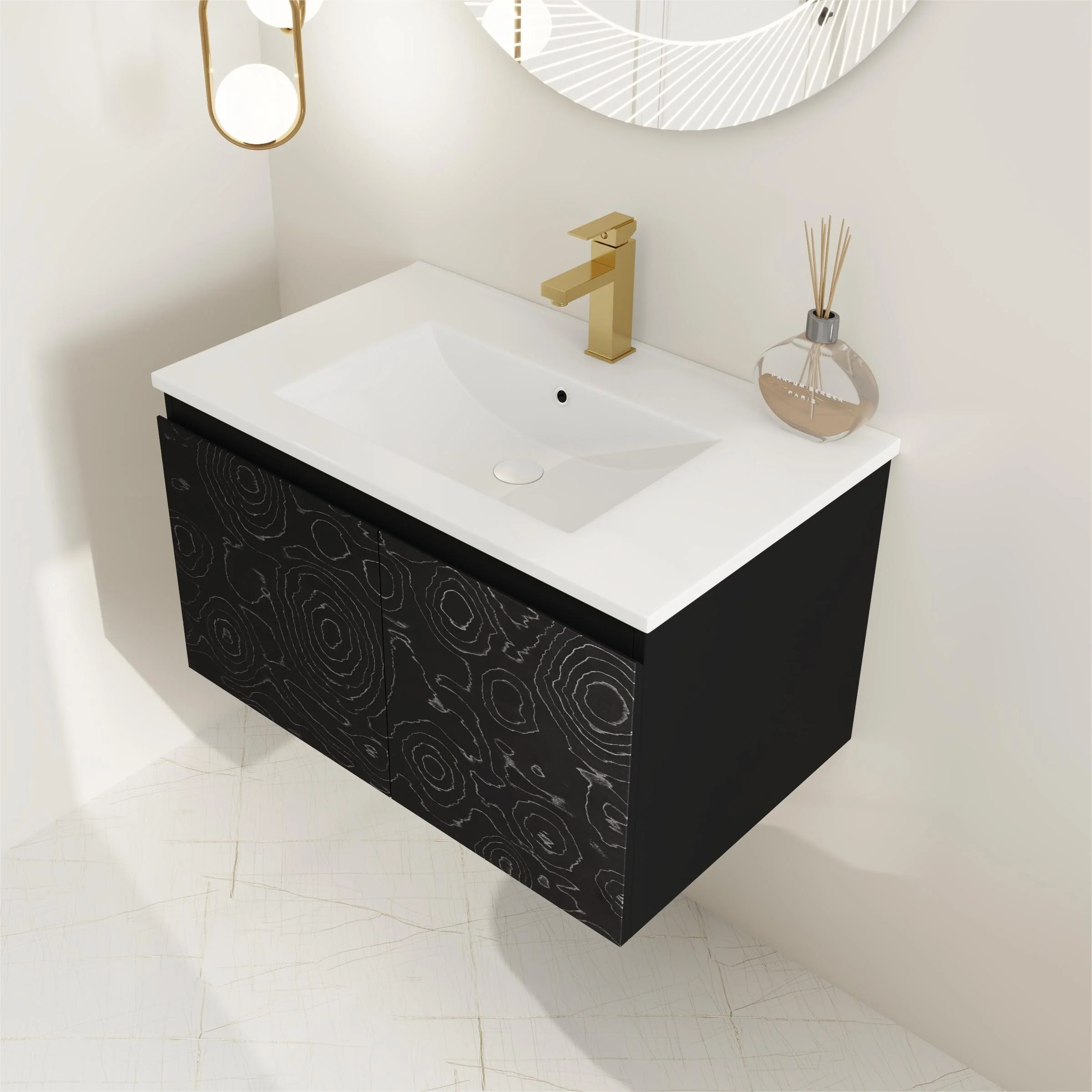 BNK 24/30/48 Inch Double Sink Bathroom Vanity with Soft Close Door