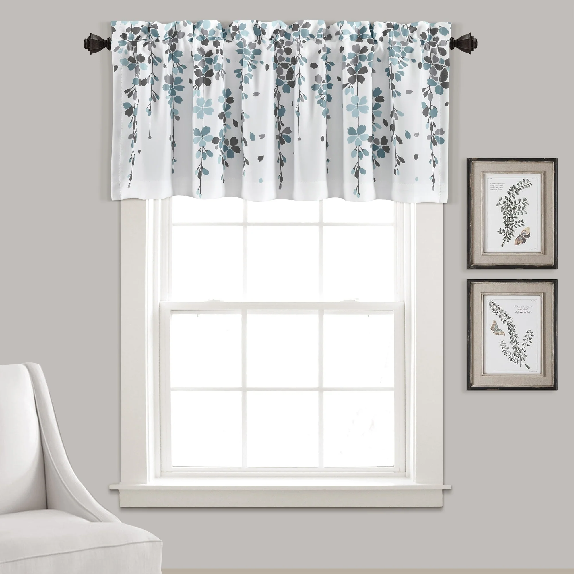 Lush Decor Weeping Flower Room Darkening Window Curtain Valance - 52x18