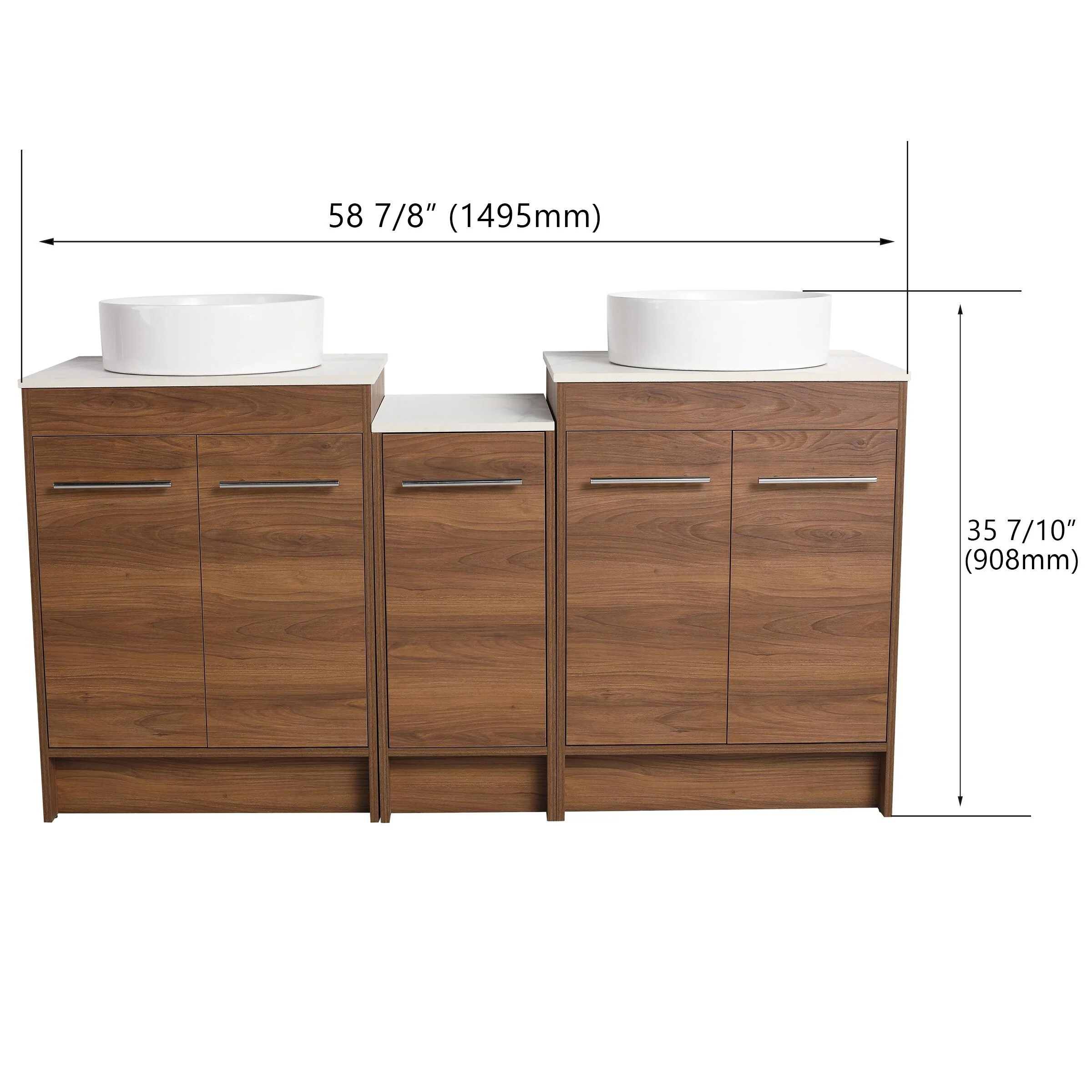 BNK 24/36/48/60 Inch Bathroom Vanity with Sink, Freestanding Bathroom Vanity with Soft Close Doors and Adjustable Shelf