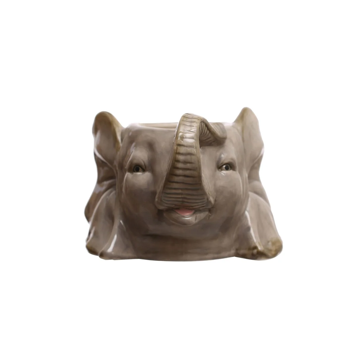 Ceramic Elephant Head Planter - 6.6