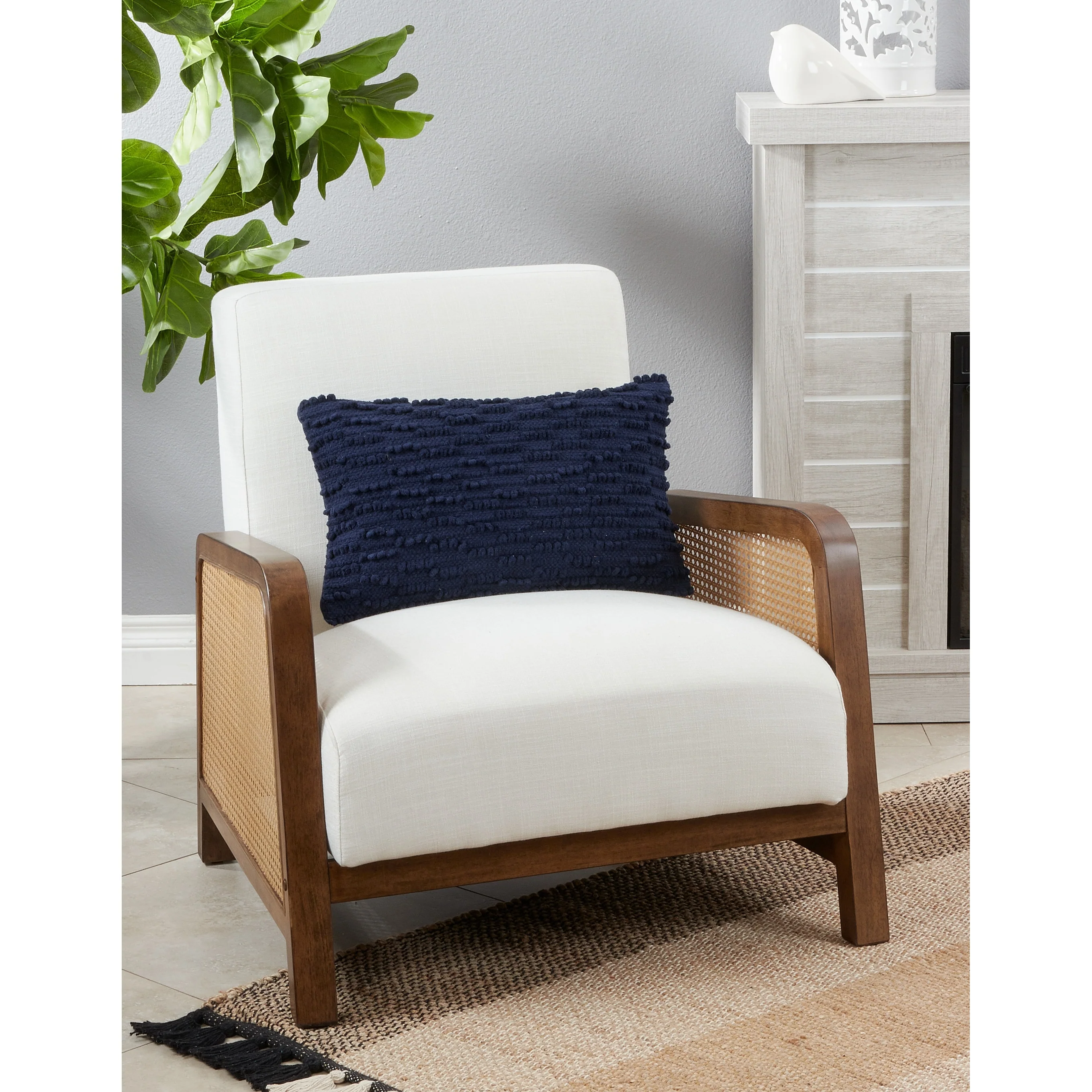 Nubby Design Down Filled Throw Pillow
