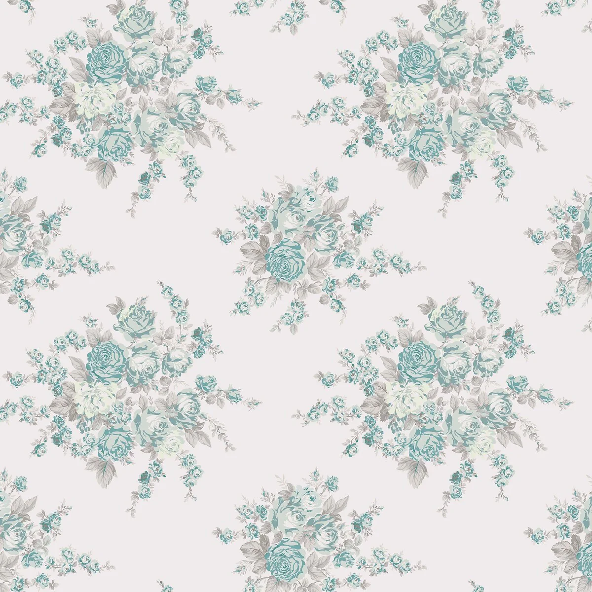 Shabby Chic by Rachel Ashwell Rose Blossom Teal Wallpaper