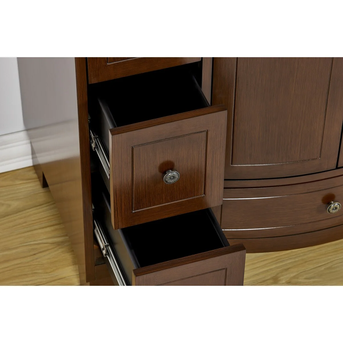 Stufurhome Alandra 40 Inches Dark Cherry Single Sink Bathroom Vanity - 40