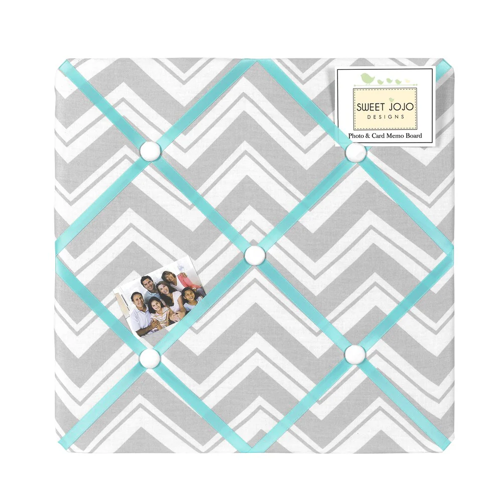 Sweet JoJo Designs Turquoise and Grey Zig Zag Bulletin Board