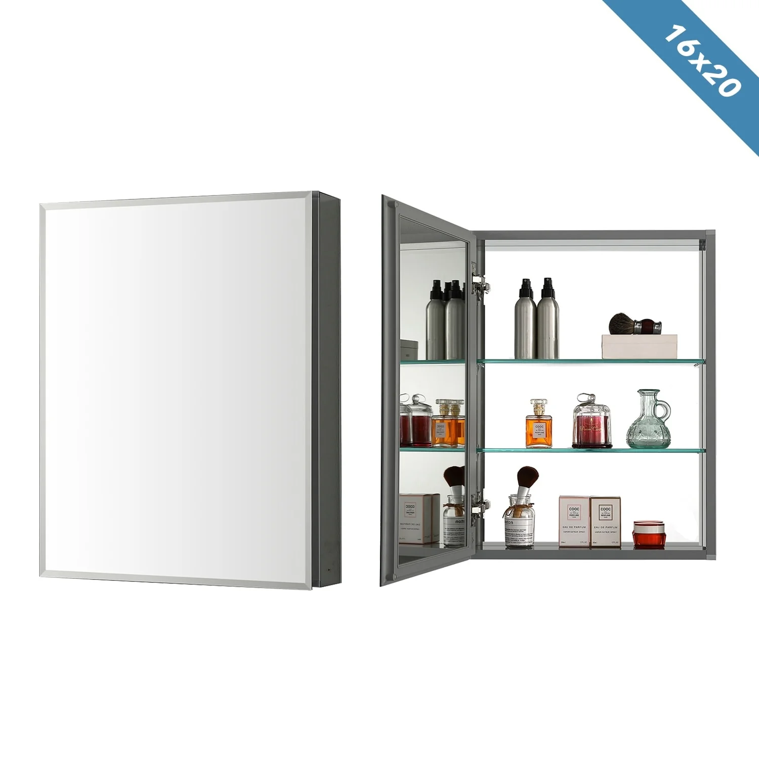 Frameless Aluminum Bathroom Mirror Medicine Cabinet