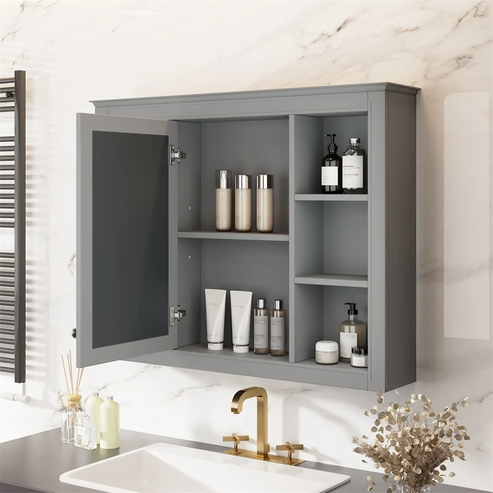 35'' x 27.5'' Medicine Cabinet,Wall Mounted Bathroom Storage Cabinet