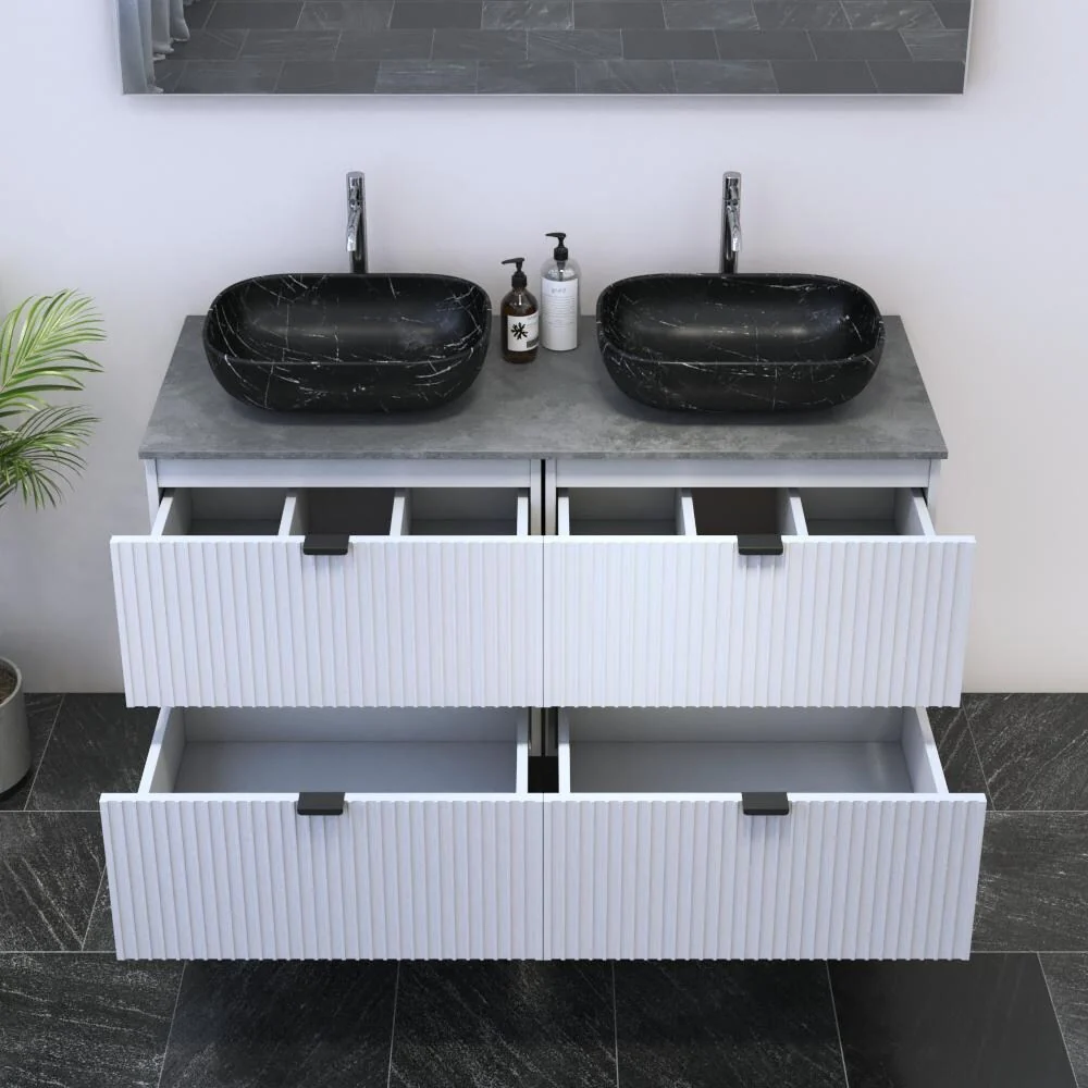Nicole 4S 120 Double Sink Floating Bathroom Vanity (48