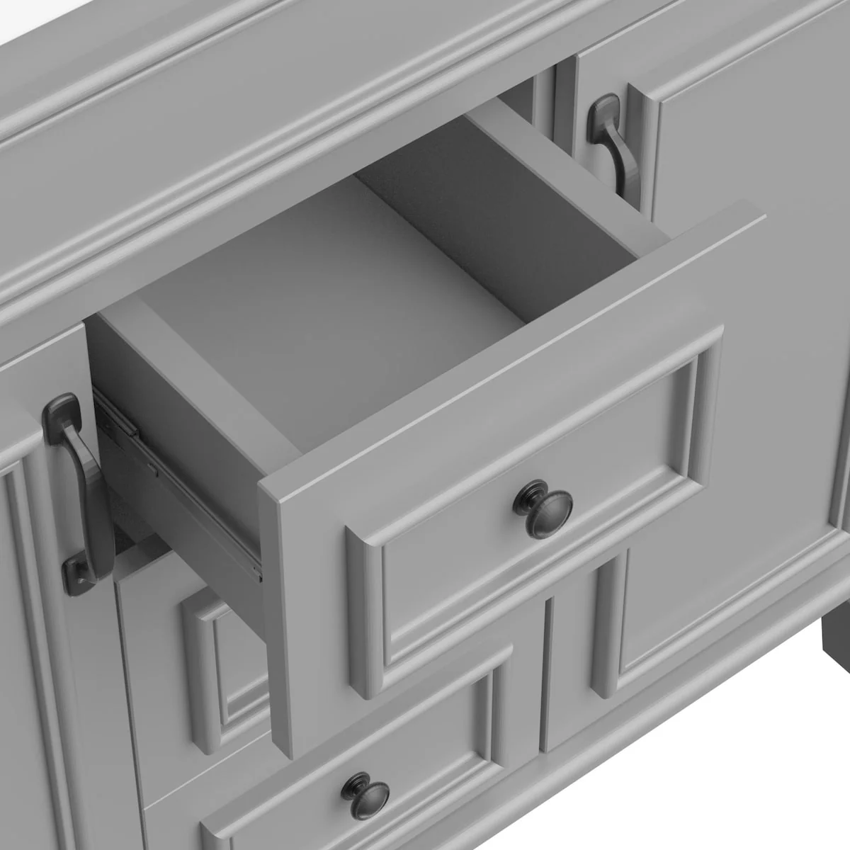 Modern Bathroom Storage Vanity with Top Sink, 2 Soft Closing Doors & 2 Drawers