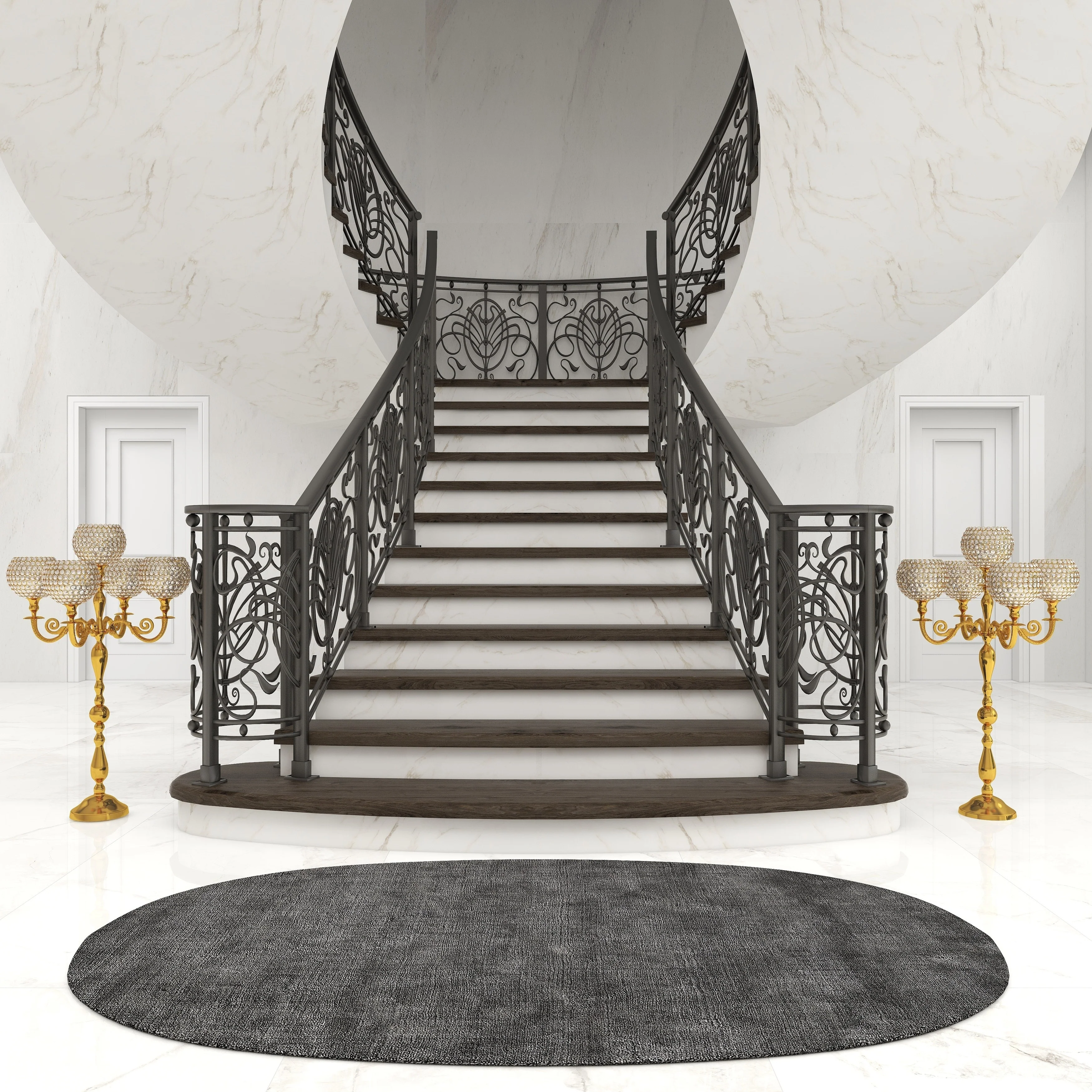 Gold Aluminum Metal Candelabra - 24 x 24 x 40