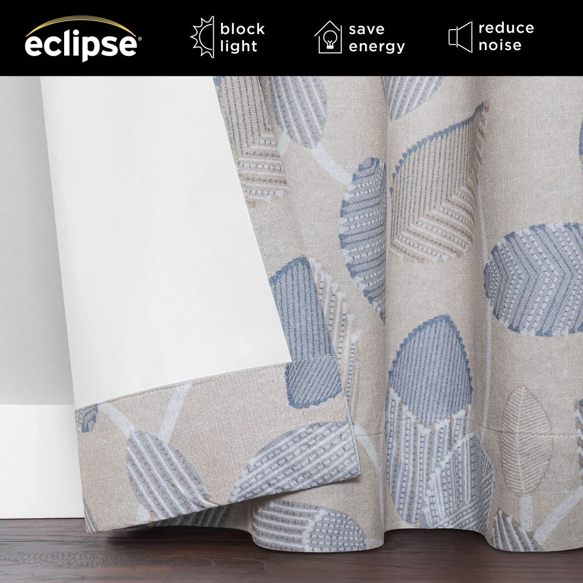 Eclipse Blackout Curtains, Larissa Leaf Grommet Curtains