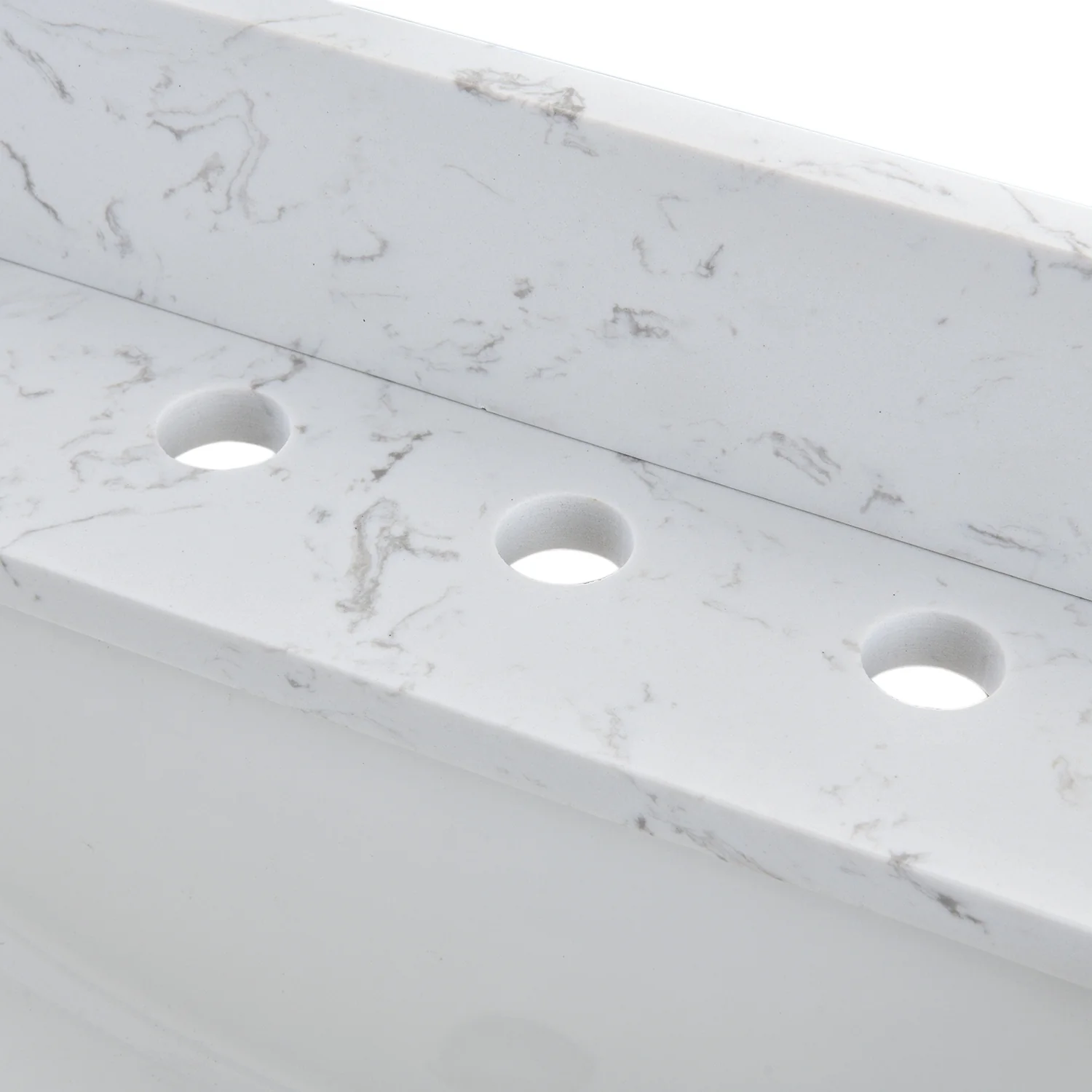 PROOX Bath Cultured Marble Vanity Top Undermount Rectangle Sink Backsplash Included
