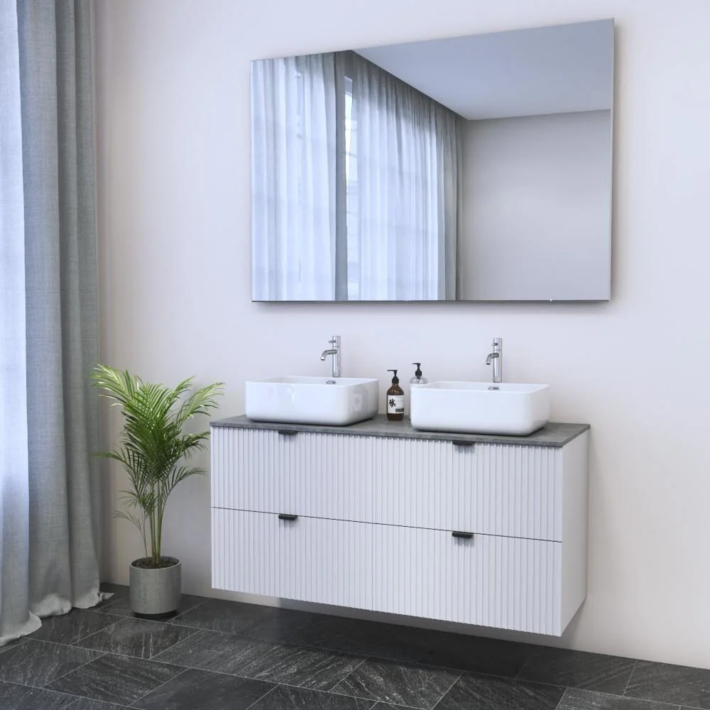 Nicole 4S 120 Double Sink Floating Bathroom Vanity (48